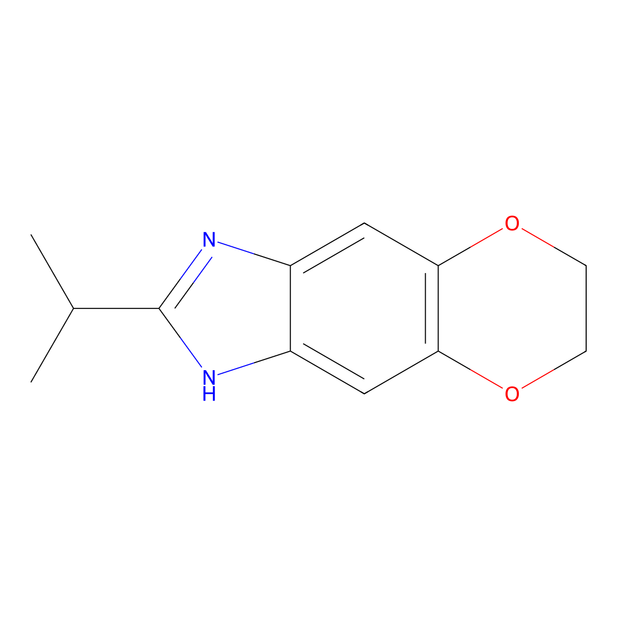 2-(propan-2-yl)-6,7-dihydro-1H-[1,4]dioxino[2,3-f]benzimidazole molecular structure, CAS 1097819-48-1