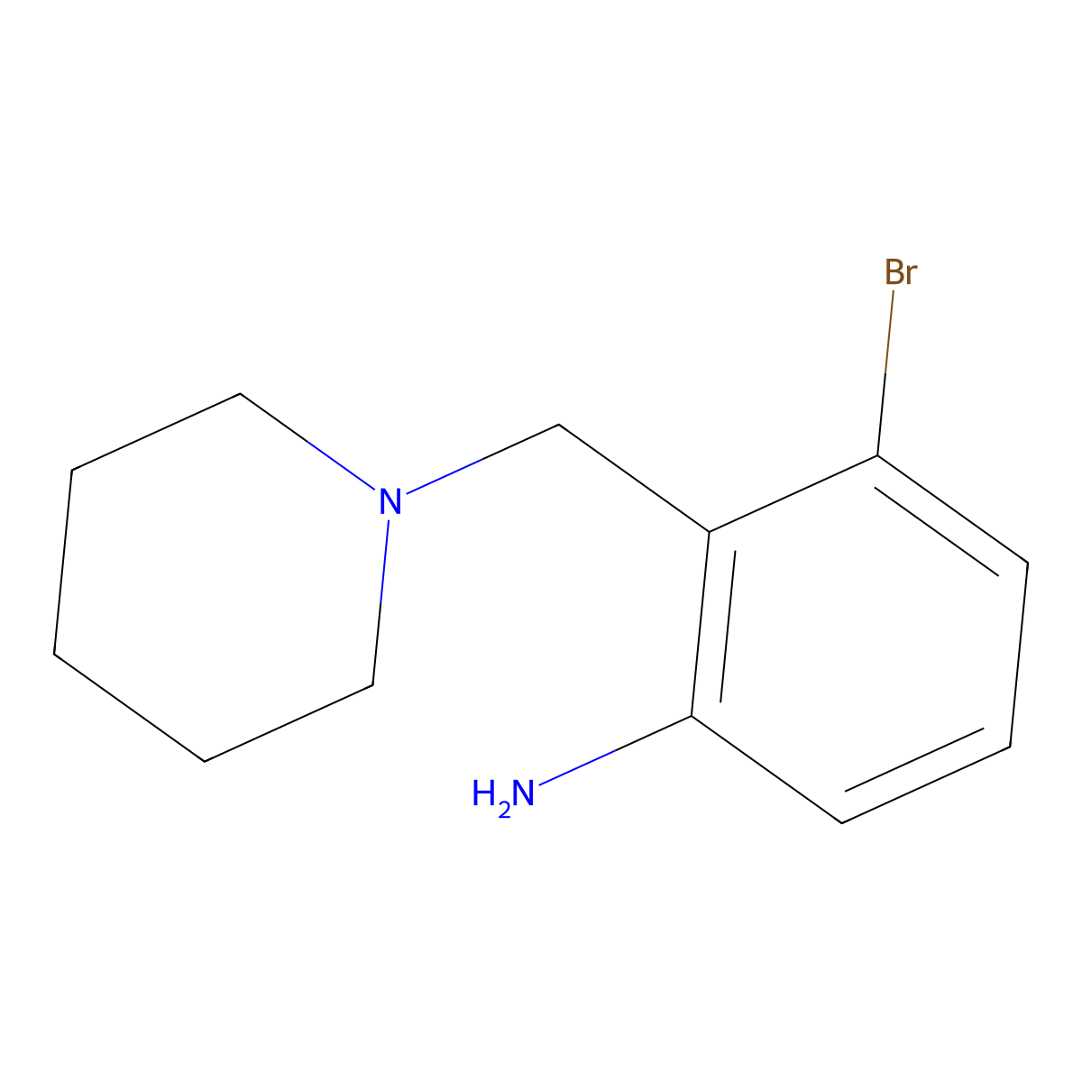 3-Bromo-2-(piperidin-1-ylmethyl)aniline molecular structure, CAS 1097819-58-3