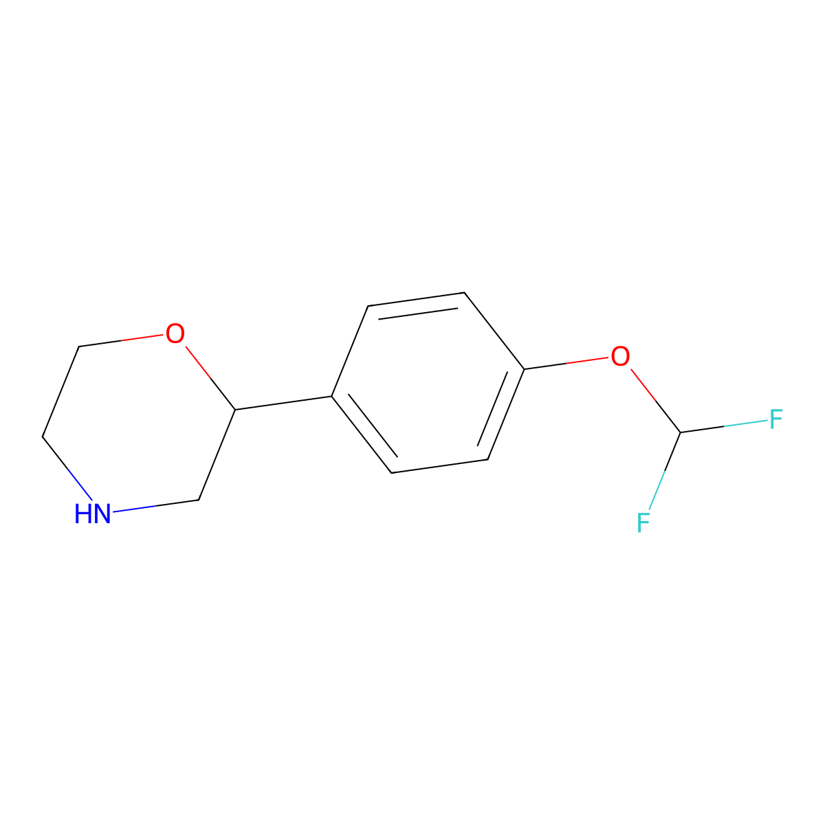 2-[4-(Difluoromethoxy)phenyl]morpholine molecular structure, CAS 1097820-96-6
