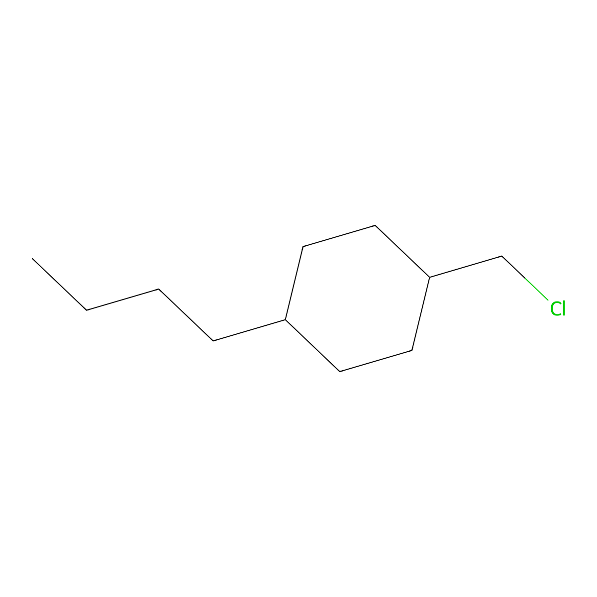 1-Butyl-4-(chloromethyl)cyclohexane molecular structure, CAS 1097821-01-6