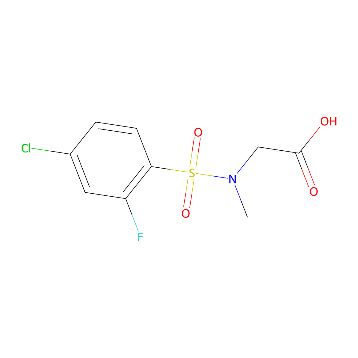 2-(n-Methyl4-chloro-2-fluorobenzenesulfonamido)acetic acid molecular structure, CAS 1097822-15-5
