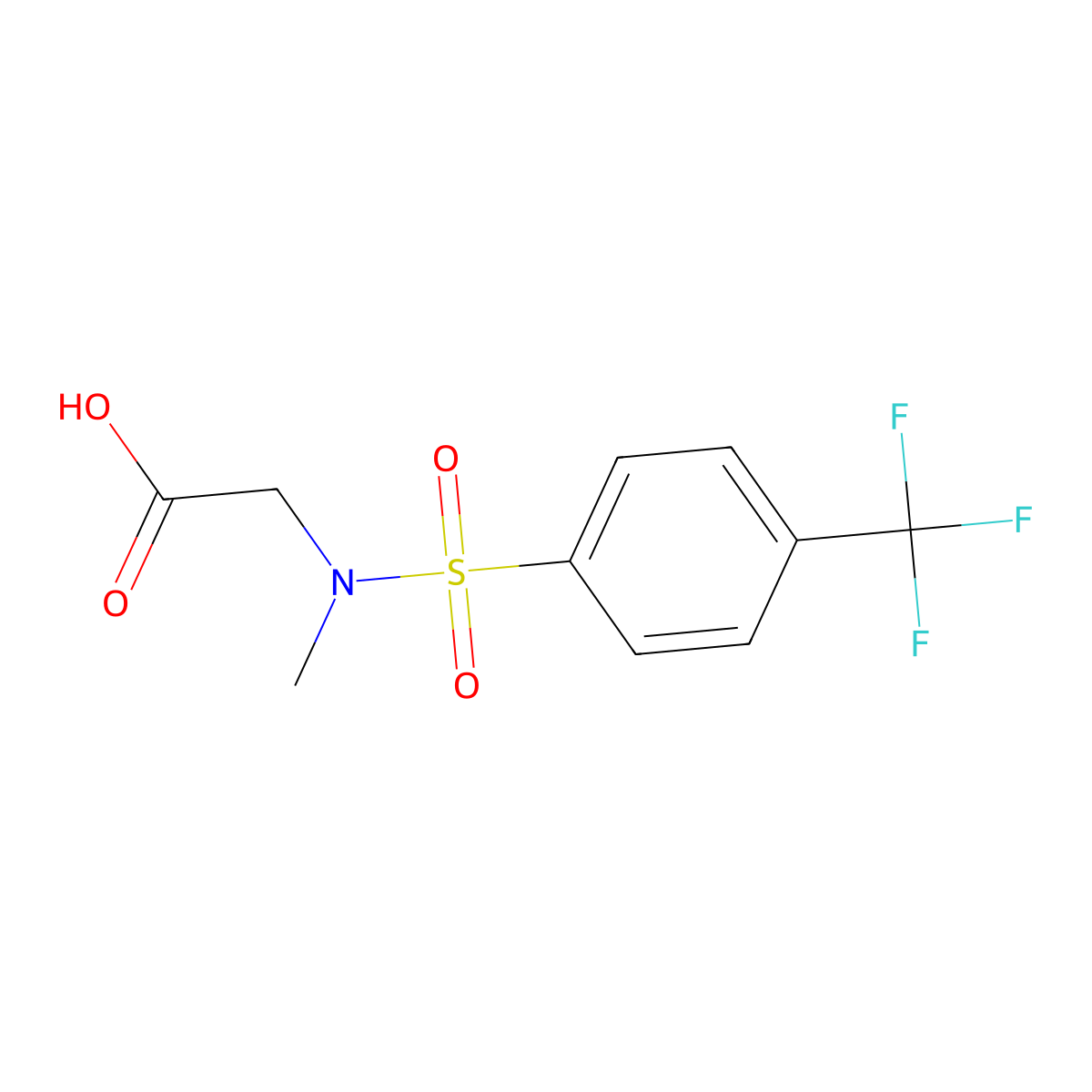 2-[N-methyl4-(trifluoromethyl)benzenesulfonamido]acetic acid molecular structure, CAS 1097822-39-3