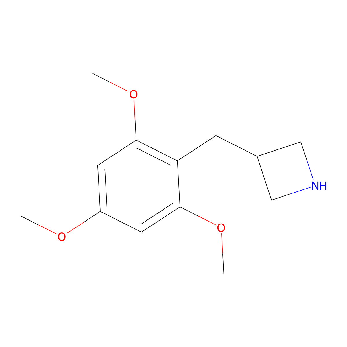 3-[(2,4,6-Trimethoxyphenyl)methyl]azetidine molecular structure, CAS 1097822-42-8