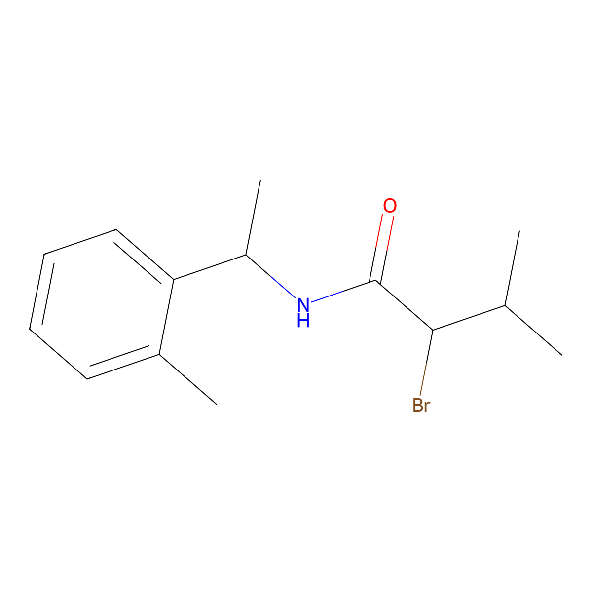 2-Bromo-3-methyl-N-(1-(o-tolyl)ethyl)butanamide molecular structure, CAS 1097822-65-5