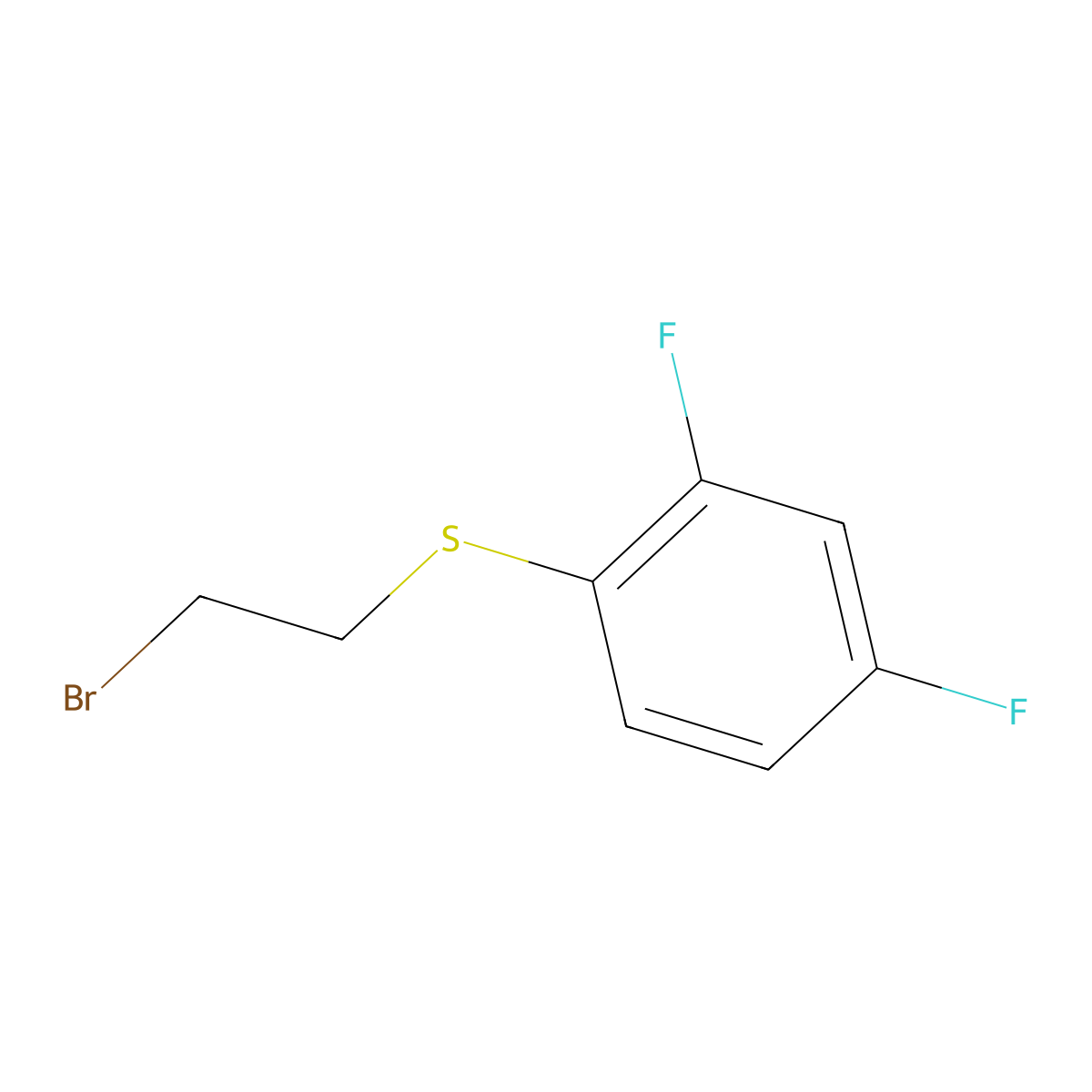 1-[(2-Bromoethyl)sulfanyl]-2,4-difluorobenzene molecular structure, CAS 1097824-30-0