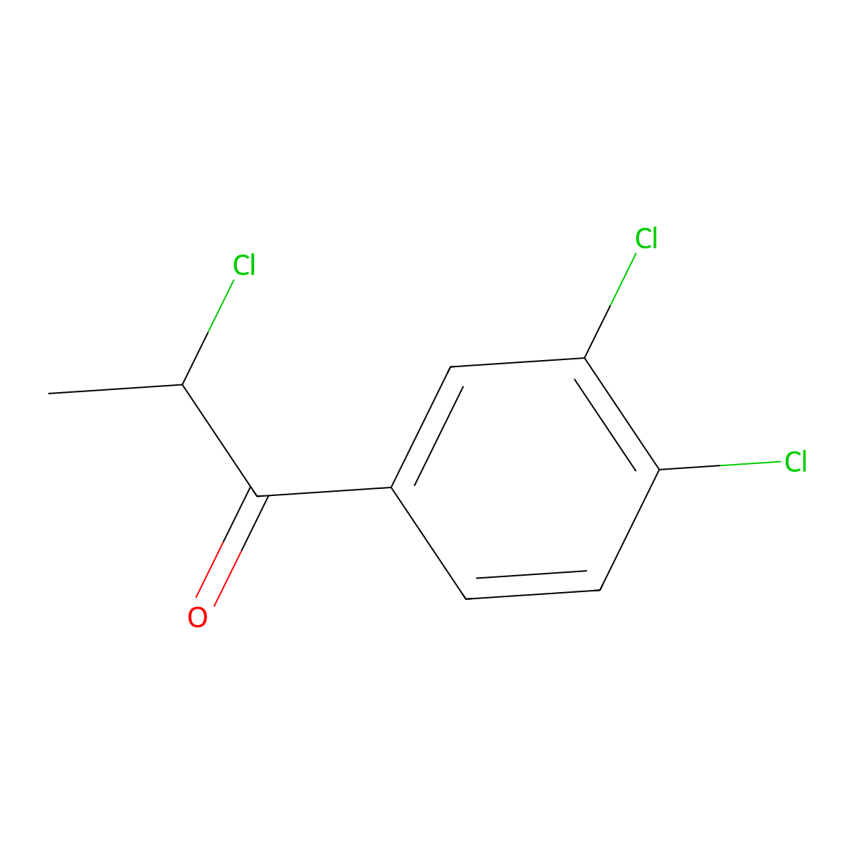 2-Chloro-1-(3,4-dichlorophenyl)propan-1-one molecular structure, CAS 1097824-35-5