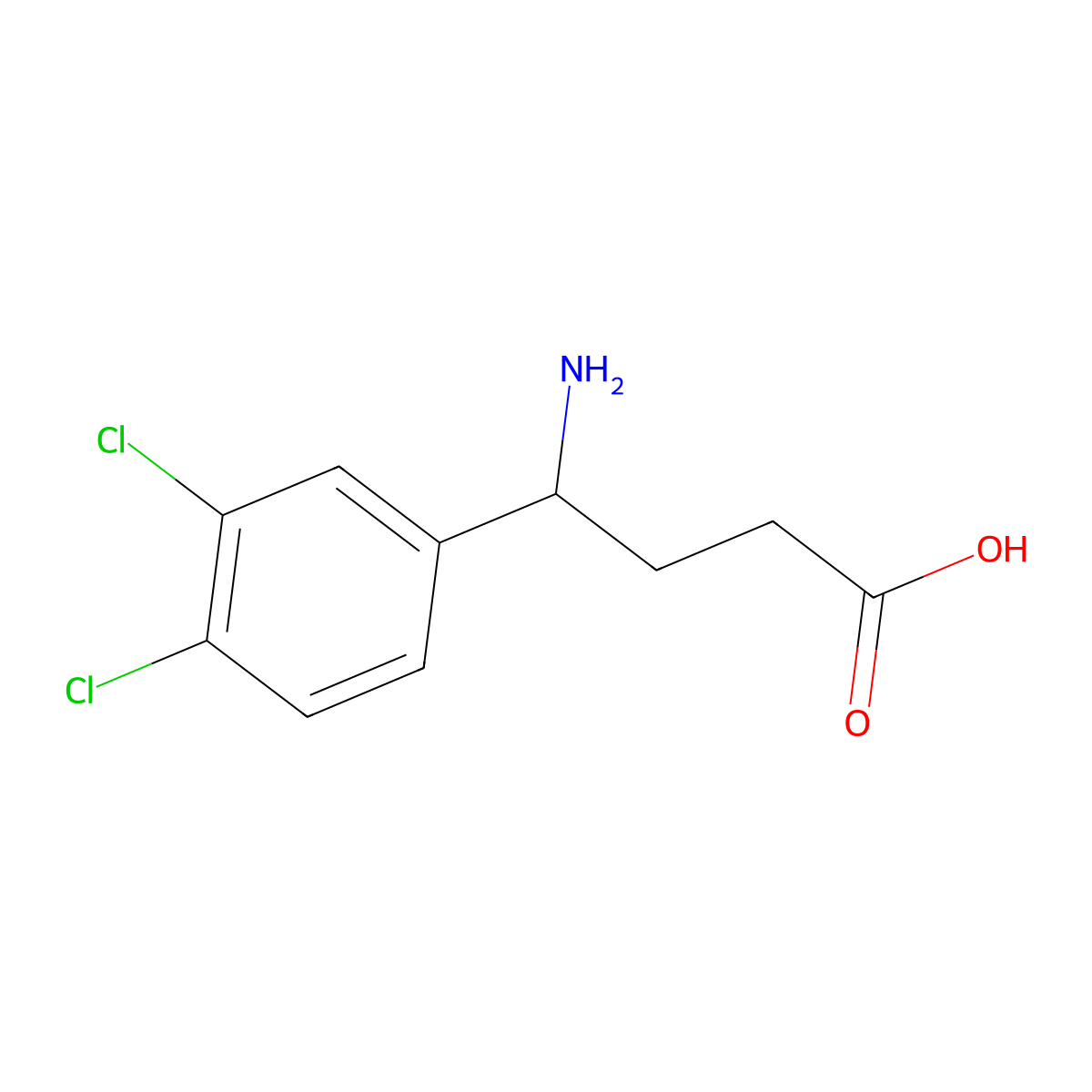 4-Amino-4-(3,4-dichlorophenyl)butanoic acid molecular structure, CAS 1097824-74-2