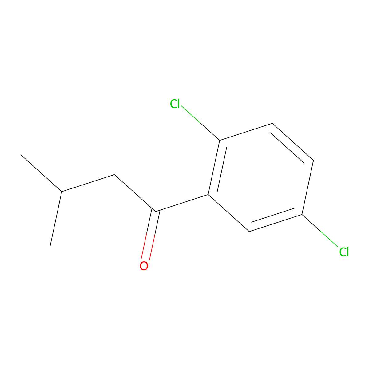 1-(2,5-Dichlorophenyl)-3-methylbutan-1-one molecular structure, CAS 1097825-34-7