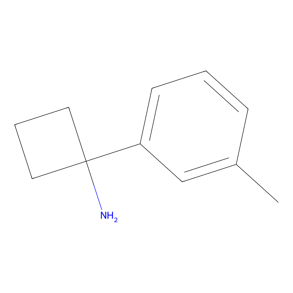 1-(3-Methylphenyl)cyclobutan-1-amine molecular structure, CAS 1097826-38-4