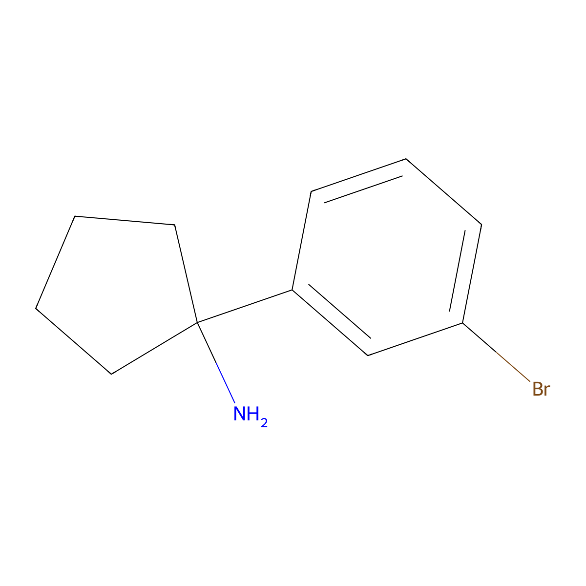 1-(3-Bromophenyl)cyclopentanamine molecular structure, CAS 1097826-42-0