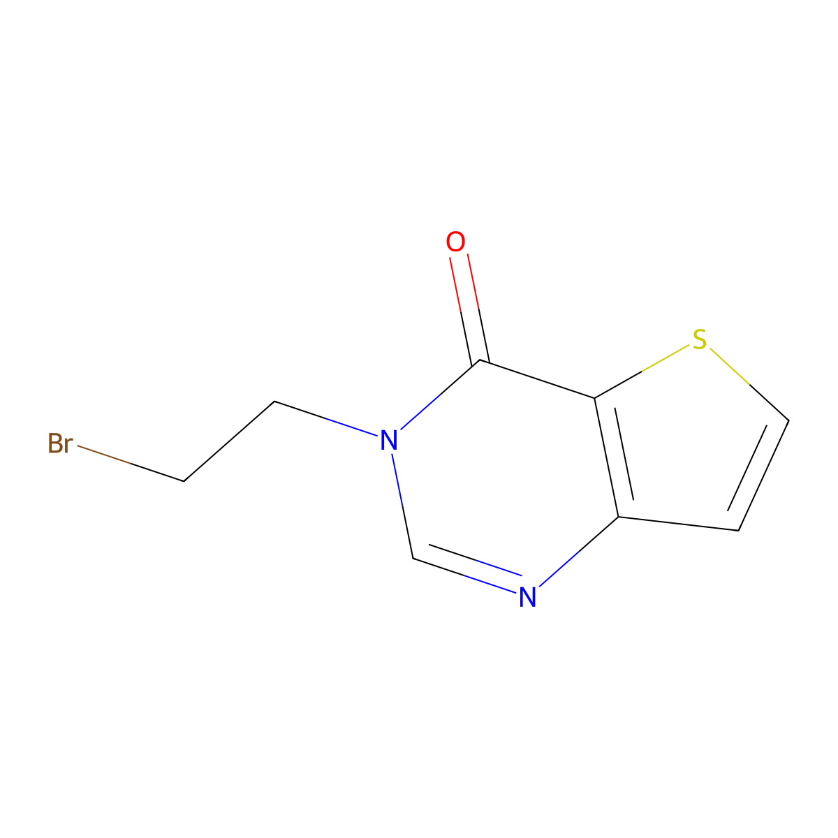 3-(2-bromoethyl)-3H,4H-thieno[3,2-d]pyrimidin-4-one molecular structure, CAS 1097826-65-7