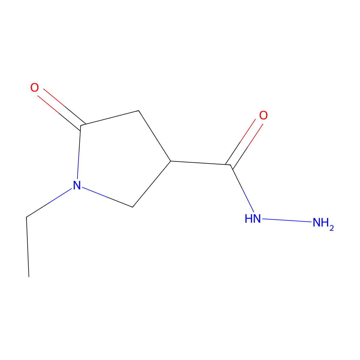 1-Ethyl-5-oxopyrrolidine-3-carbohydrazide molecular structure, CAS 1097826-77-1