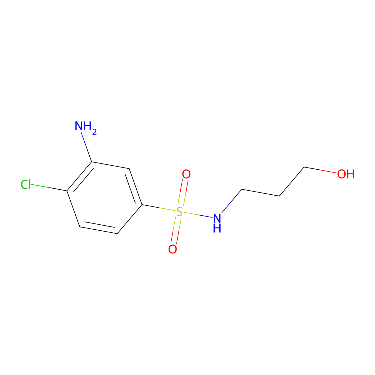 3-Amino-4-chloro-N-(3-hydroxypropyl)benzenesulfonamide molecular structure, CAS 1097827-14-9
