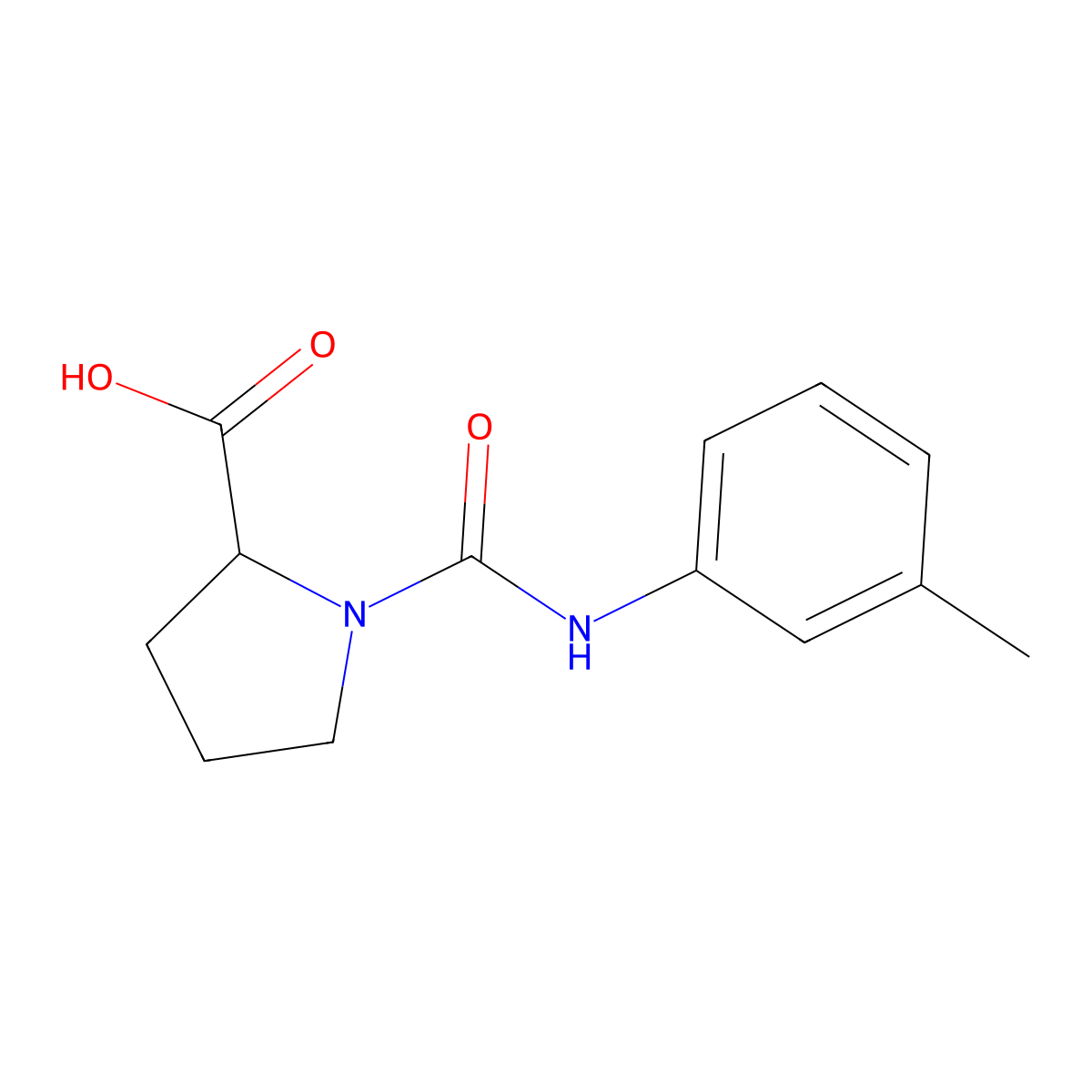 1-{[(3-Methylphenyl)amino]carbonyl}proline molecular structure, CAS 1097832-63-7