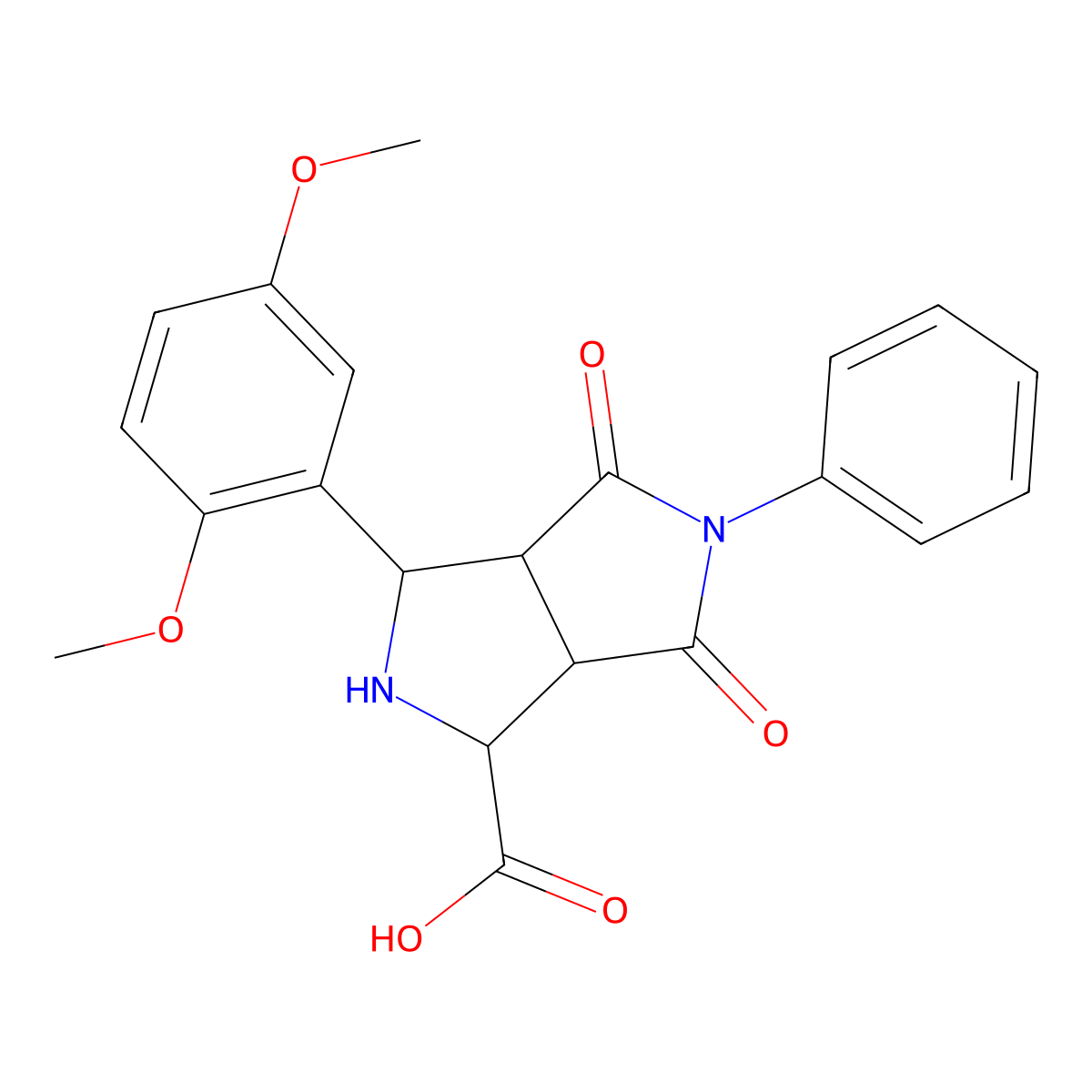 3-(2,5-Dimethoxyphenyl)-4,6-dioxo-5-phenyl-octahydropyrrolo[3,4-c]pyrrole-1-carboxylic acid molecular structure, CAS 1097835-18-1