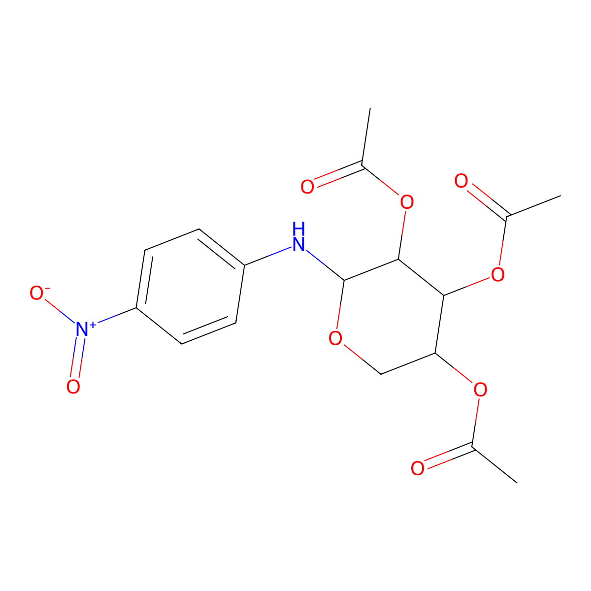 D-Xylopyranosylamine, N-(4-nitrophenyl)-, 2,3,4-triacetate molecular structure, CAS 109785-47-9