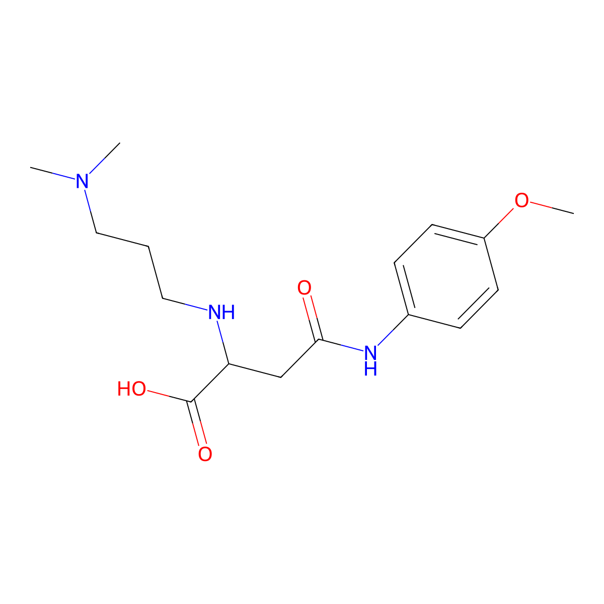 2-((3-(Dimethylamino)propyl)amino)-4-((4-methoxyphenyl)amino)-4-oxobutanoic acid molecular structure, CAS 1097865-31-0