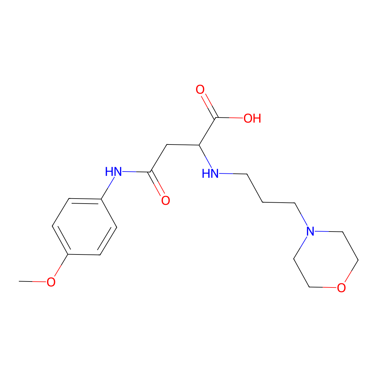 4-((4-Methoxyphenyl)amino)-2-((3-morpholinopropyl)amino)-4-oxobutanoic acid molecular structure, CAS 1097865-36-5