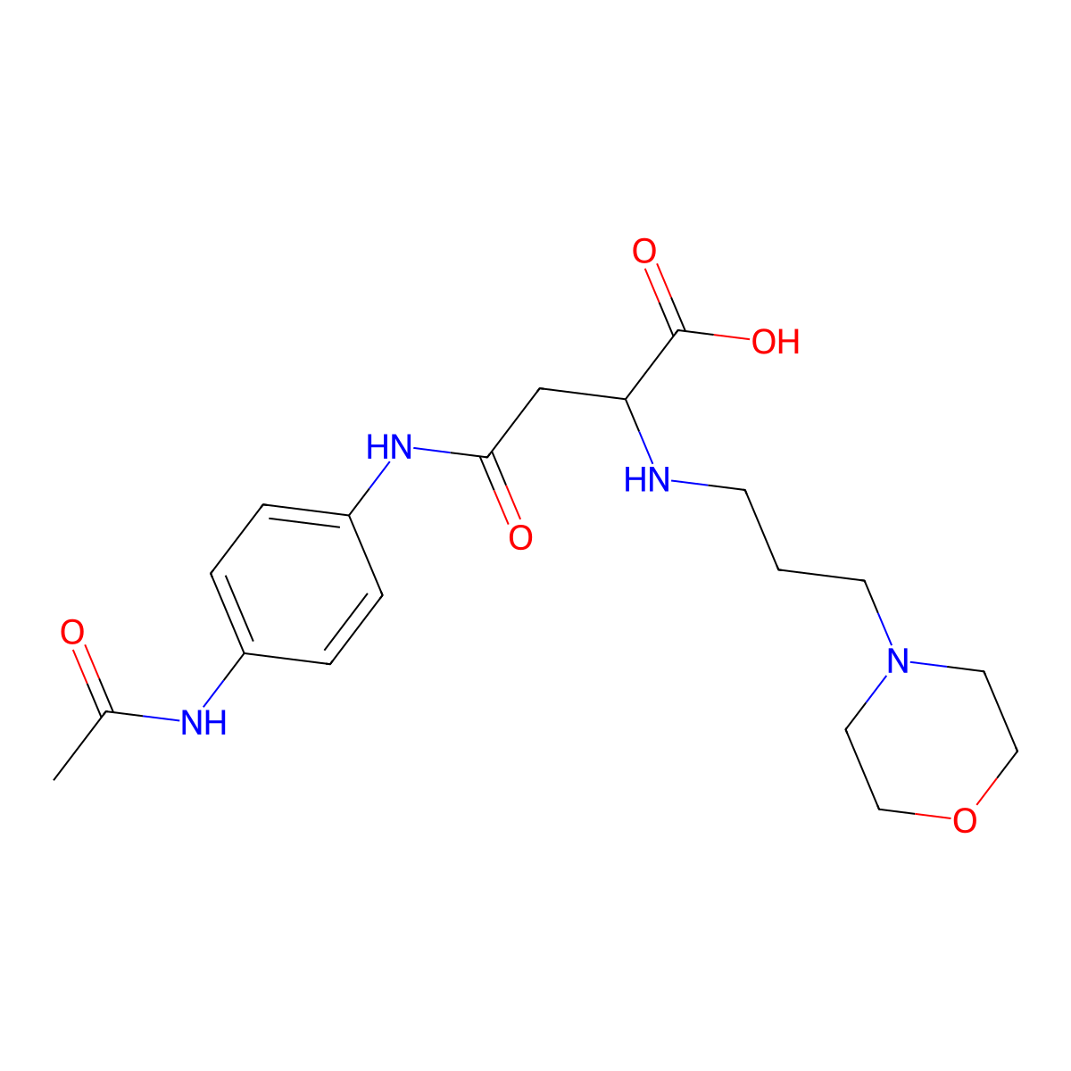 4-((4-Acetamidophenyl)amino)-2-((3-morpholinopropyl)amino)-4-oxobutanoic acid molecular structure, CAS 1097867-73-6