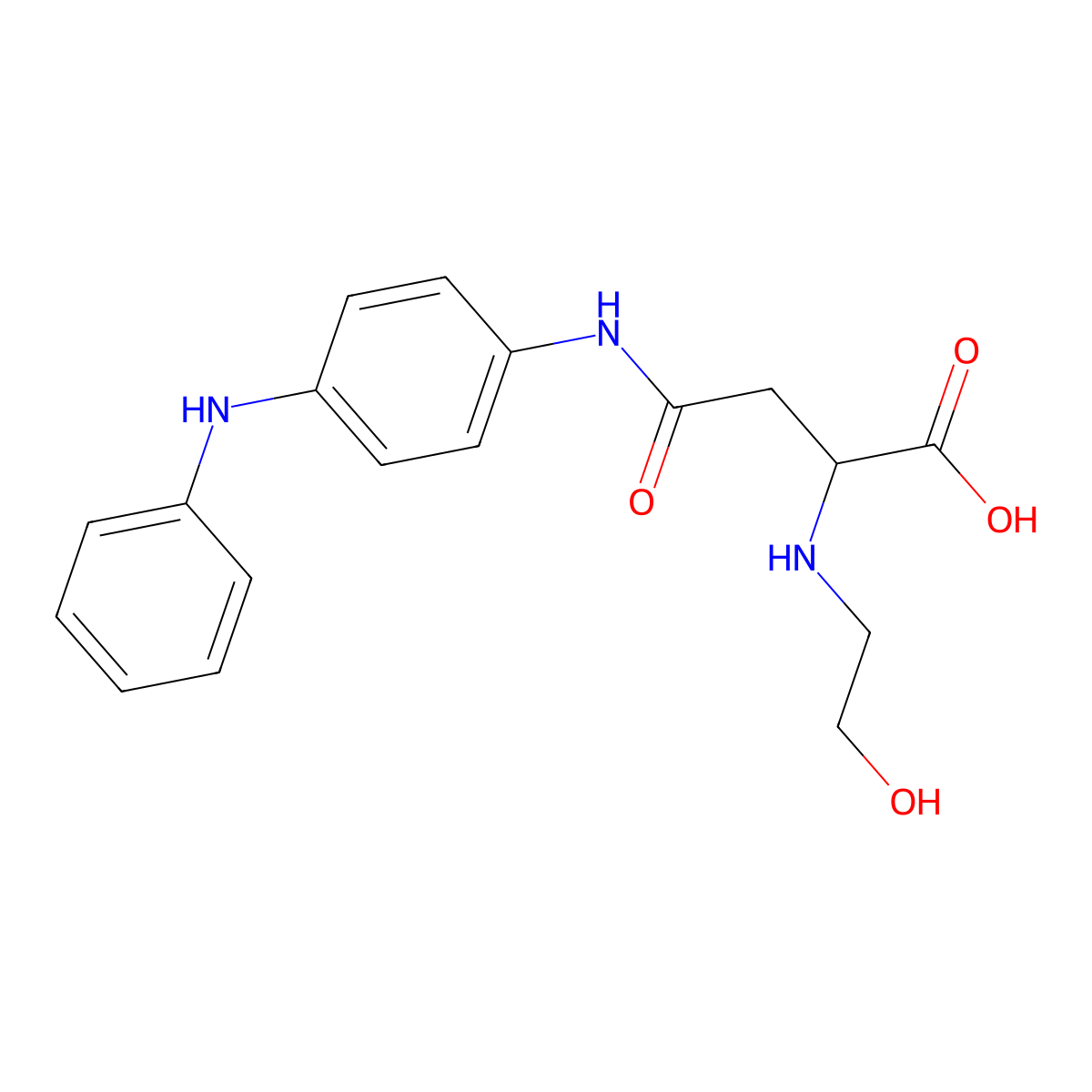 2-((2-Hydroxyethyl)amino)-4-oxo-4-((4-(phenylamino)phenyl)amino)butanoic acid molecular structure, CAS 1097868-05-7