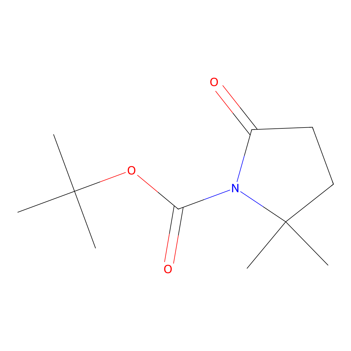 Tert-butyl 2,2-dimethyl-5-oxopyrrolidine-1-carboxylate molecular structure, CAS 1097870-53-5