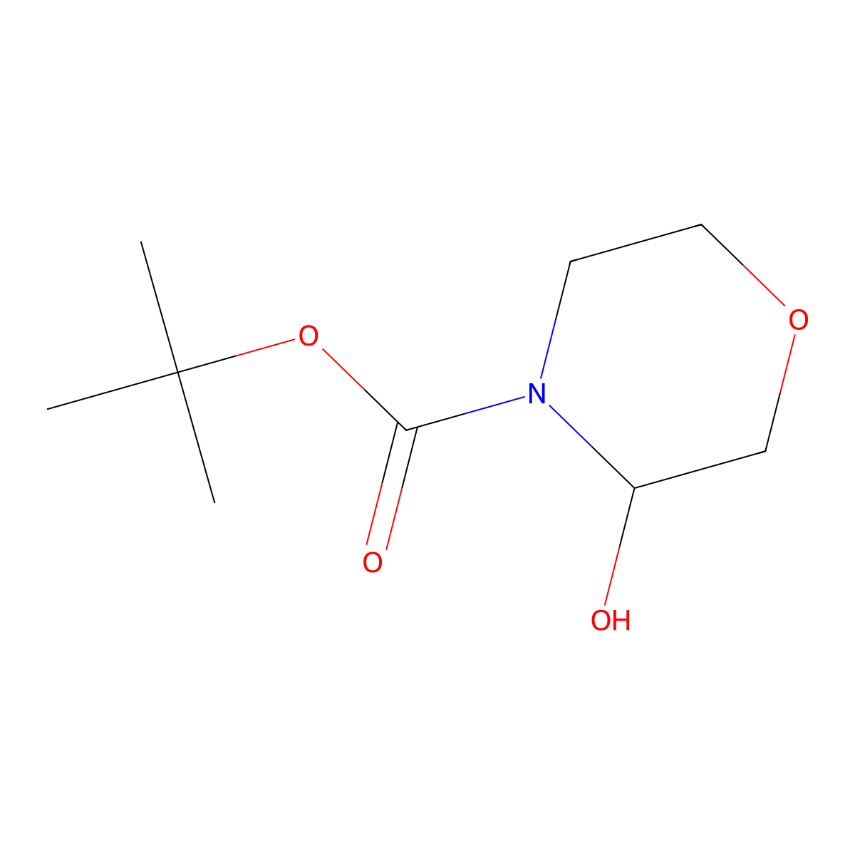 Tert-butyl 3-hydroxymorpholine-4-carboxylate molecular structure, CAS 1097871-14-1