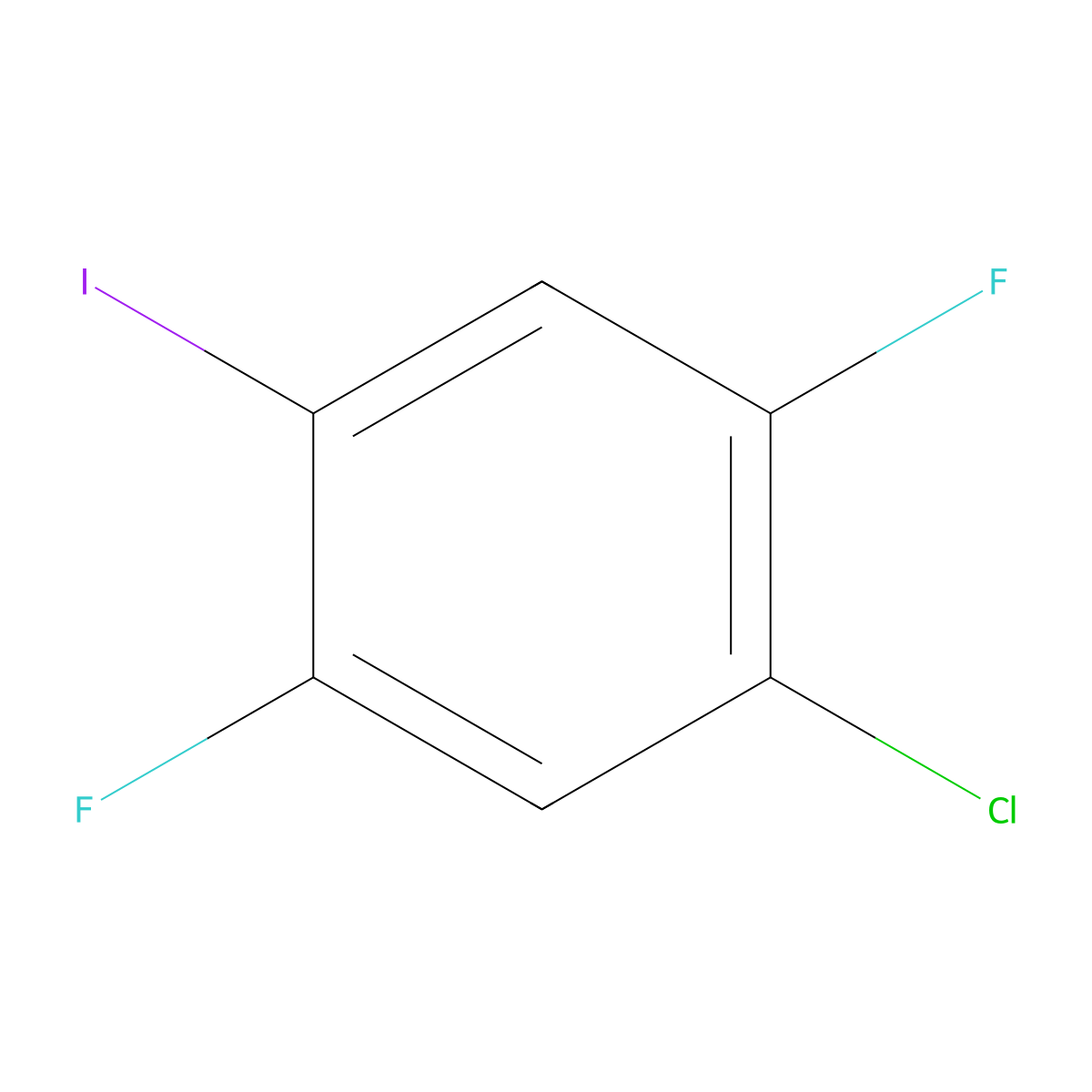 1-Chloro-2,5-difluoro-4-iodobenzene molecular structure, CAS 1097871-23-2