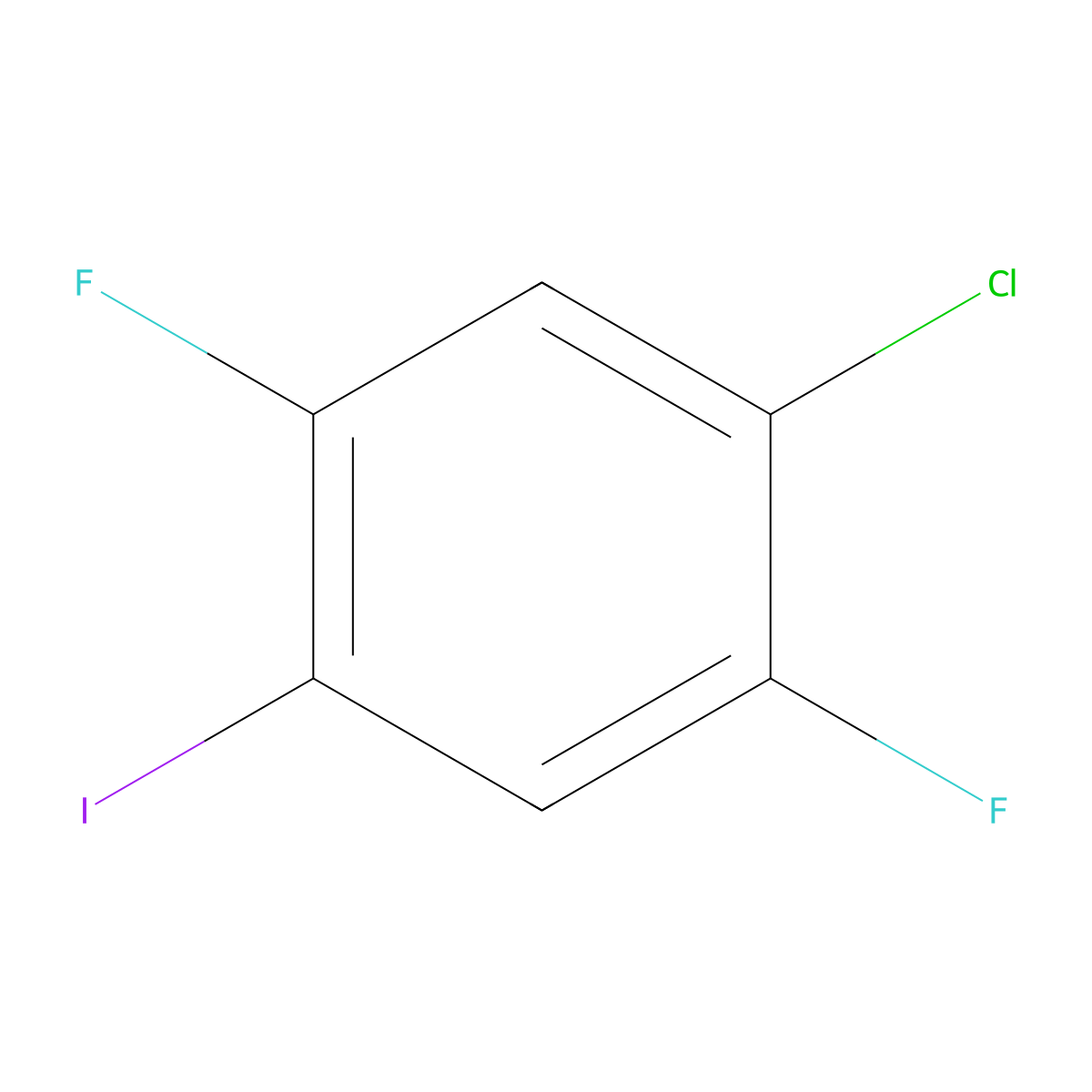 1-Chloro-2,5-difluoro-4-iodobenzene molecular structure, CAS 1097871-23-2