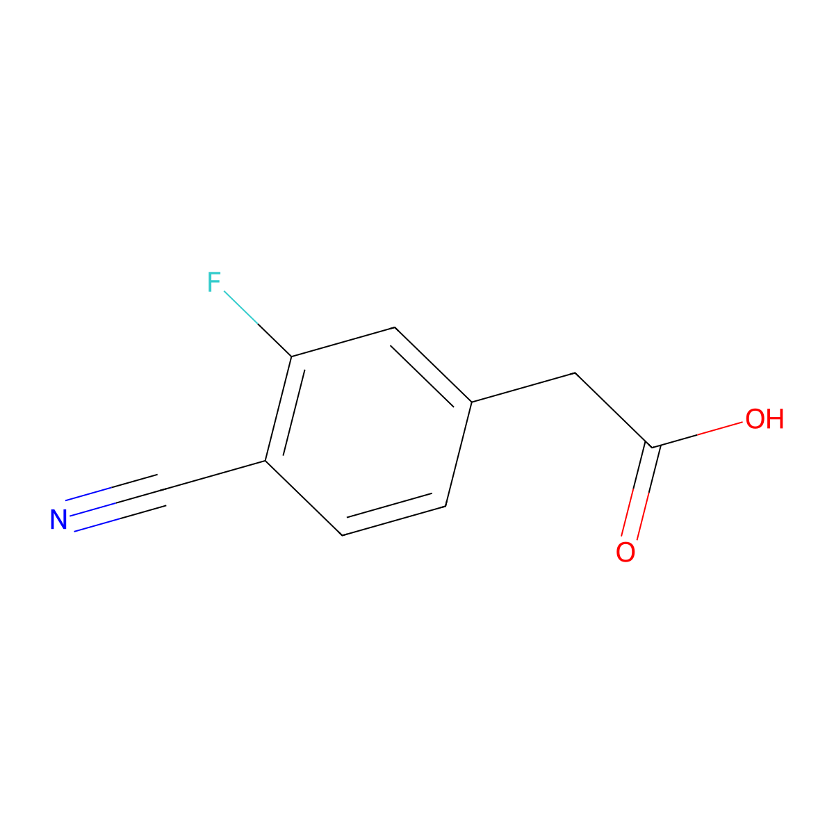 2-(4-Cyano-3-fluorophenyl)acetic acid molecular structure, CAS 1097871-99-2