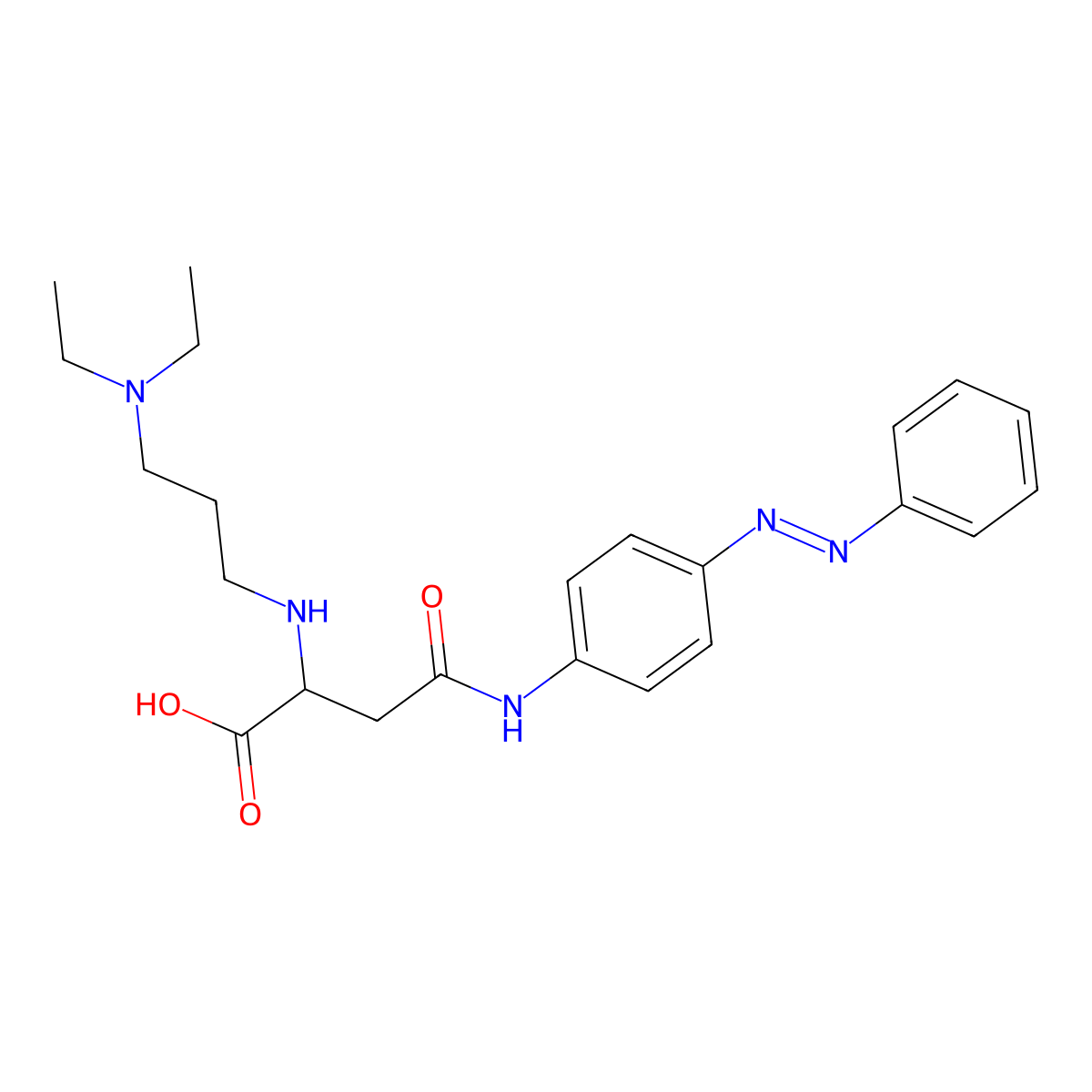 (Z)-2-((3-(diethylamino)propyl)amino)-4-oxo-4-((4-(phenyldiazenyl)phenyl)amino)butanoic acid molecular structure, CAS 1097872-61-1