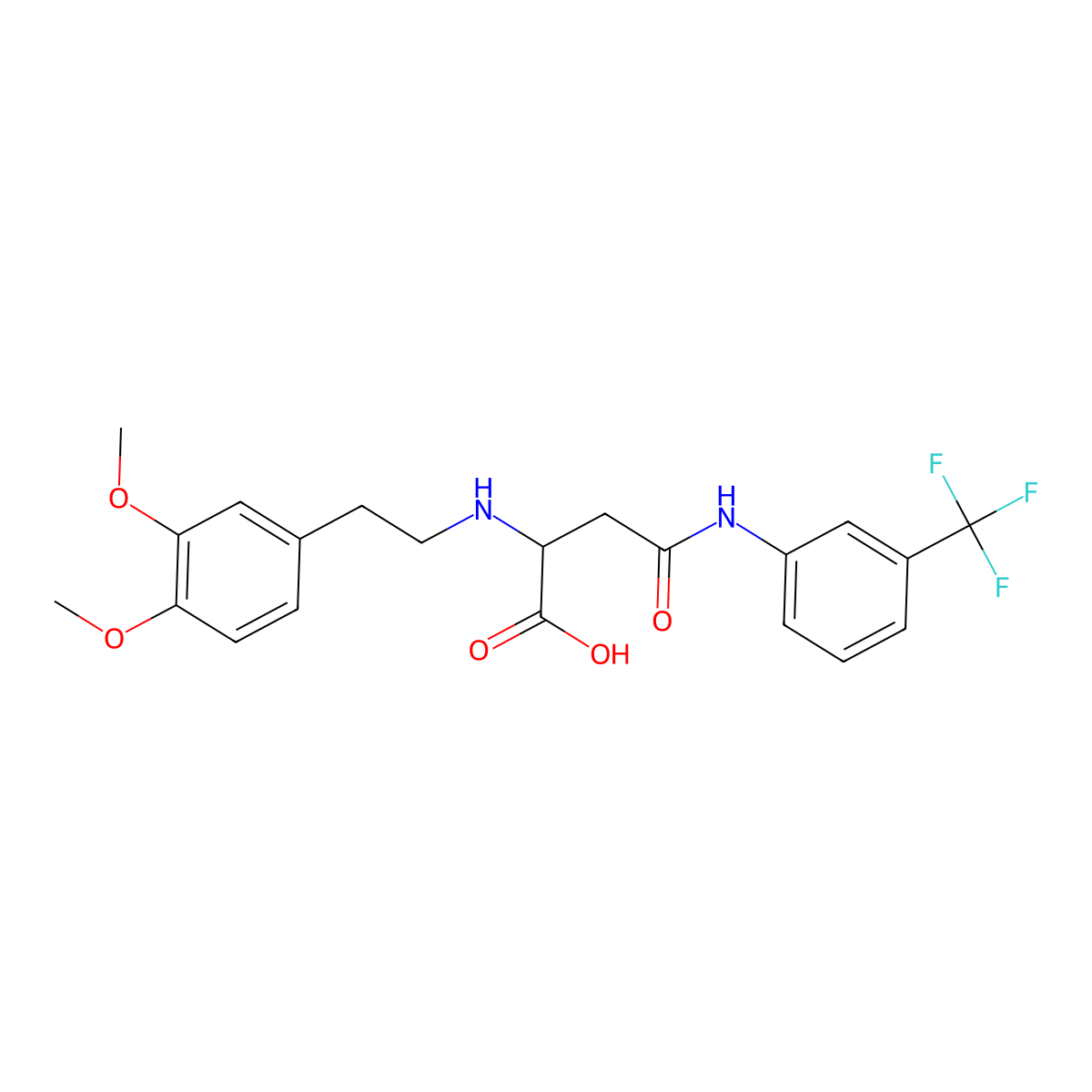 2-((3,4-Dimethoxyphenethyl)amino)-4-oxo-4-((3-(trifluoromethyl)phenyl)amino)butanoic acid molecular structure, CAS 1097873-45-4