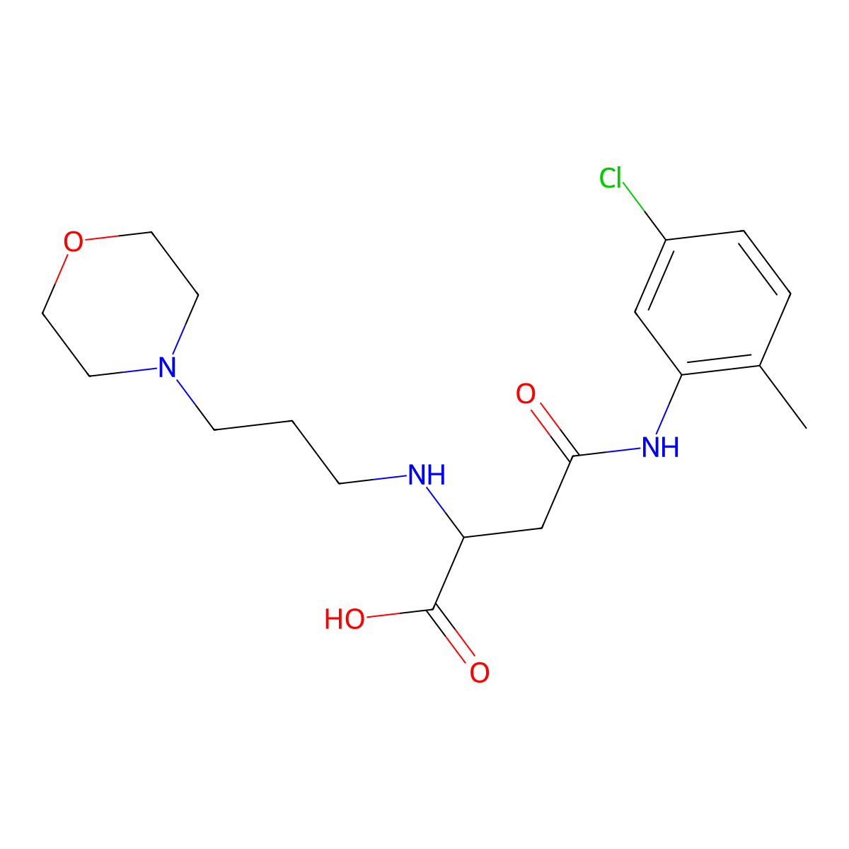 4-((5-Chloro-2-methylphenyl)amino)-2-((3-morpholinopropyl)amino)-4-oxobutanoic acid molecular structure, CAS 1097874-51-5