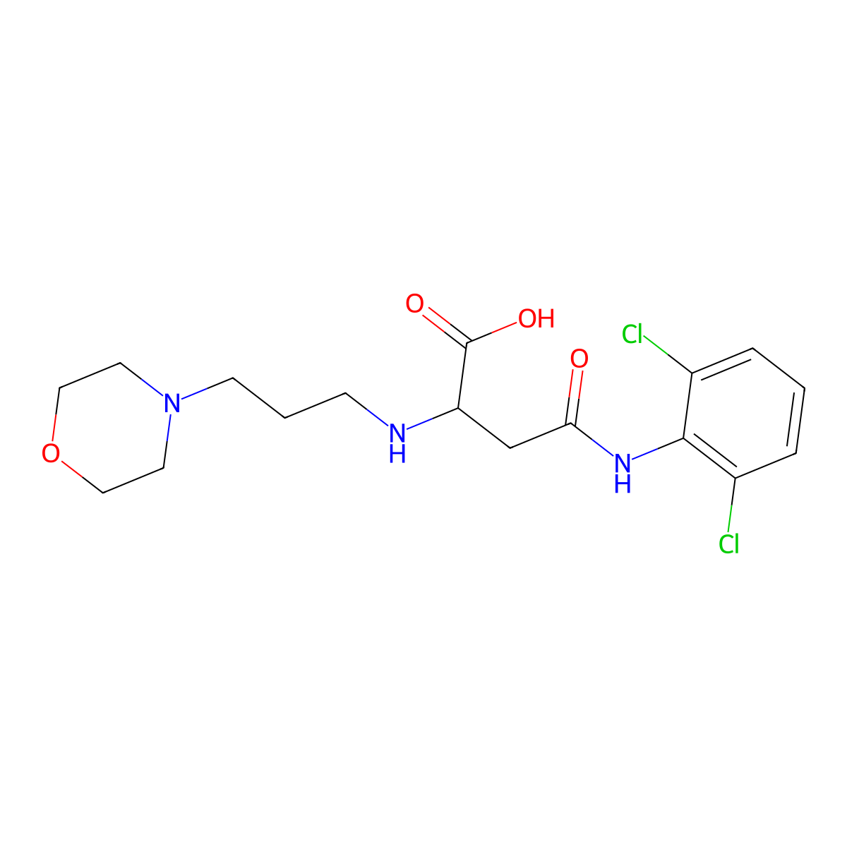 4-((2,6-Dichlorophenyl)amino)-2-((3-morpholinopropyl)amino)-4-oxobutanoic acid molecular structure, CAS 1097877-16-1