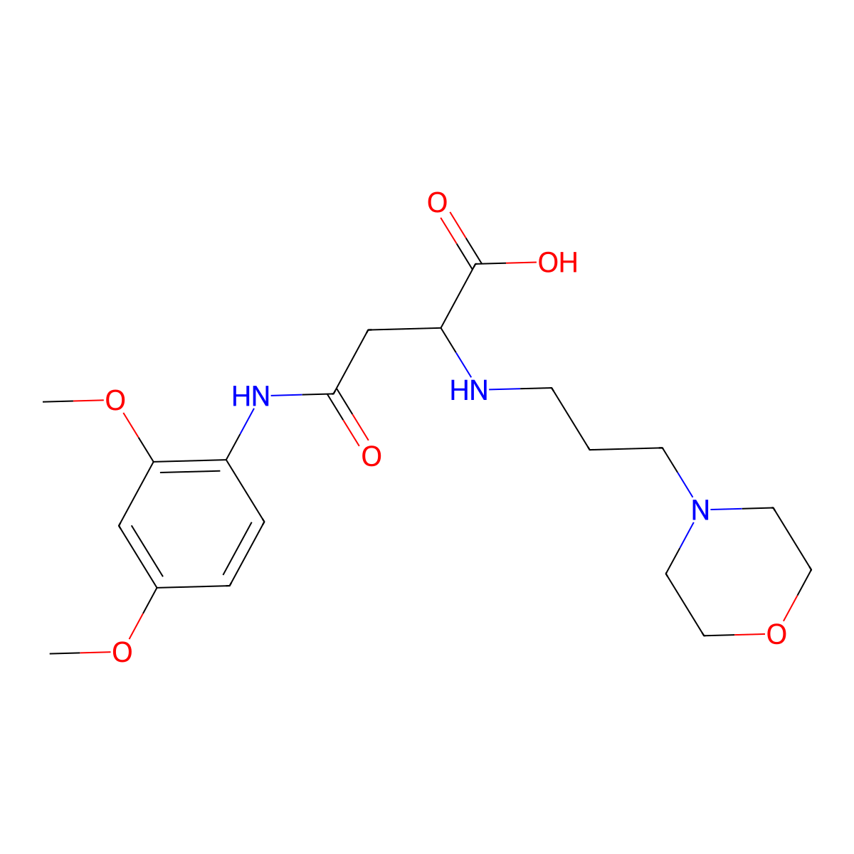 4-((2,4-Dimethoxyphenyl)amino)-2-((3-morpholinopropyl)amino)-4-oxobutanoic acid molecular structure, CAS 1097878-01-7