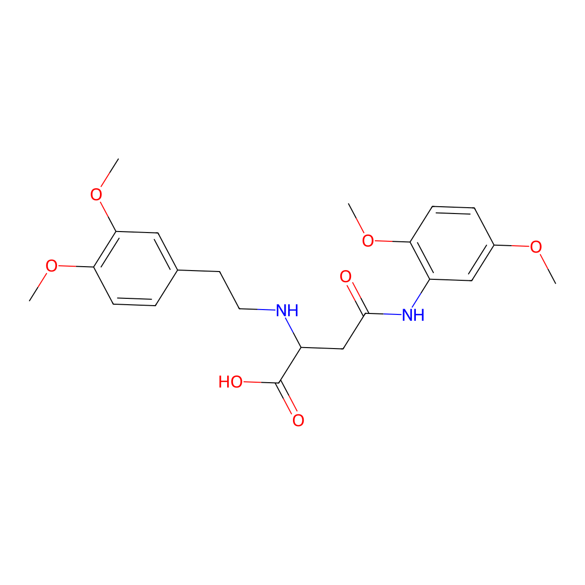 2-((3,4-Dimethoxyphenethyl)amino)-4-((2,5-dimethoxyphenyl)amino)-4-oxobutanoic acid molecular structure, CAS 1097878-78-8