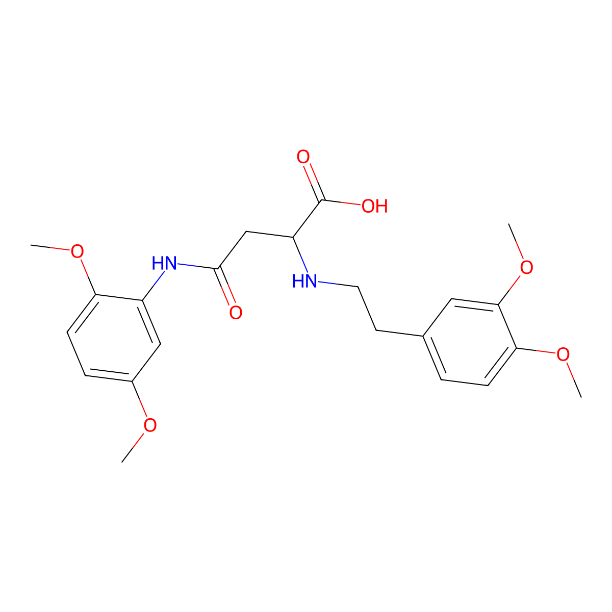 2-((3,4-Dimethoxyphenethyl)amino)-4-((2,5-dimethoxyphenyl)amino)-4-oxobutanoic acid molecular structure, CAS 1097878-78-8