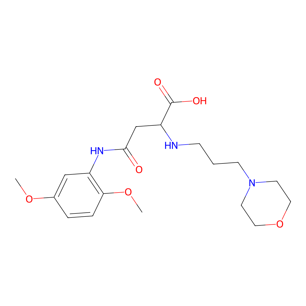 4-((2,5-Dimethoxyphenyl)amino)-2-((3-morpholinopropyl)amino)-4-oxobutanoic acid molecular structure, CAS 1097879-22-5