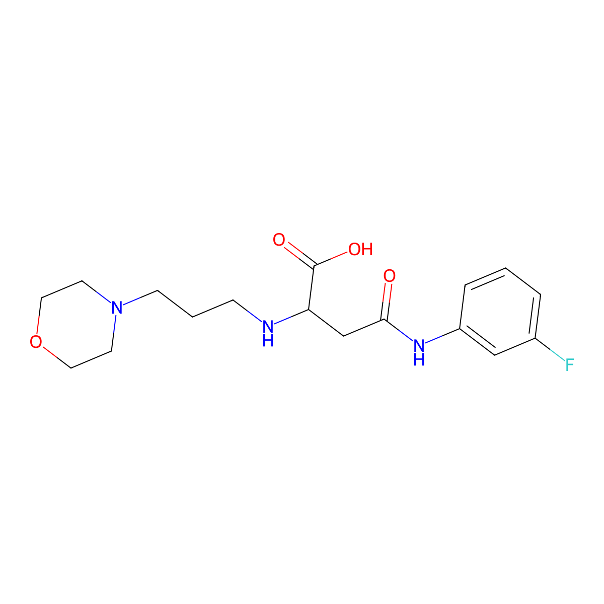 4-((3-Fluorophenyl)amino)-2-((3-morpholinopropyl)amino)-4-oxobutanoic acid molecular structure, CAS 1097883-54-9