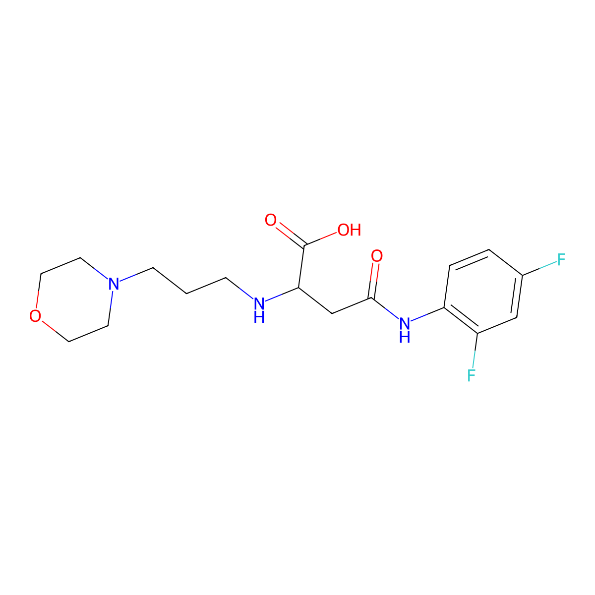 4-((2,4-Difluorophenyl)amino)-2-((3-morpholinopropyl)amino)-4-oxobutanoic acid molecular structure, CAS 1097884-18-8