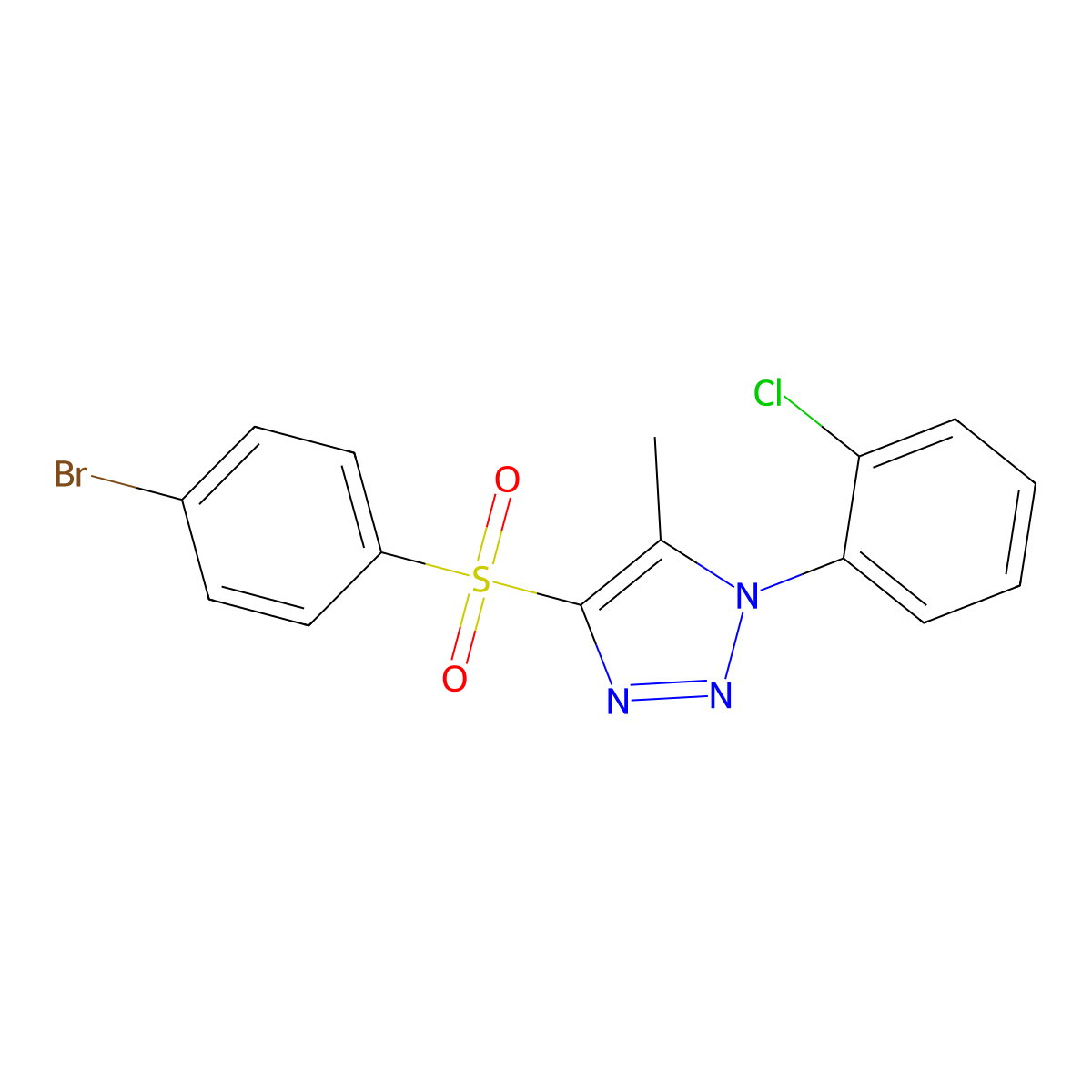 4-(4-bromobenzenesulfonyl)-1-(2-chlorophenyl)-5-methyl-1H-1,2,3-triazole molecular structure, CAS 1097884-88-2