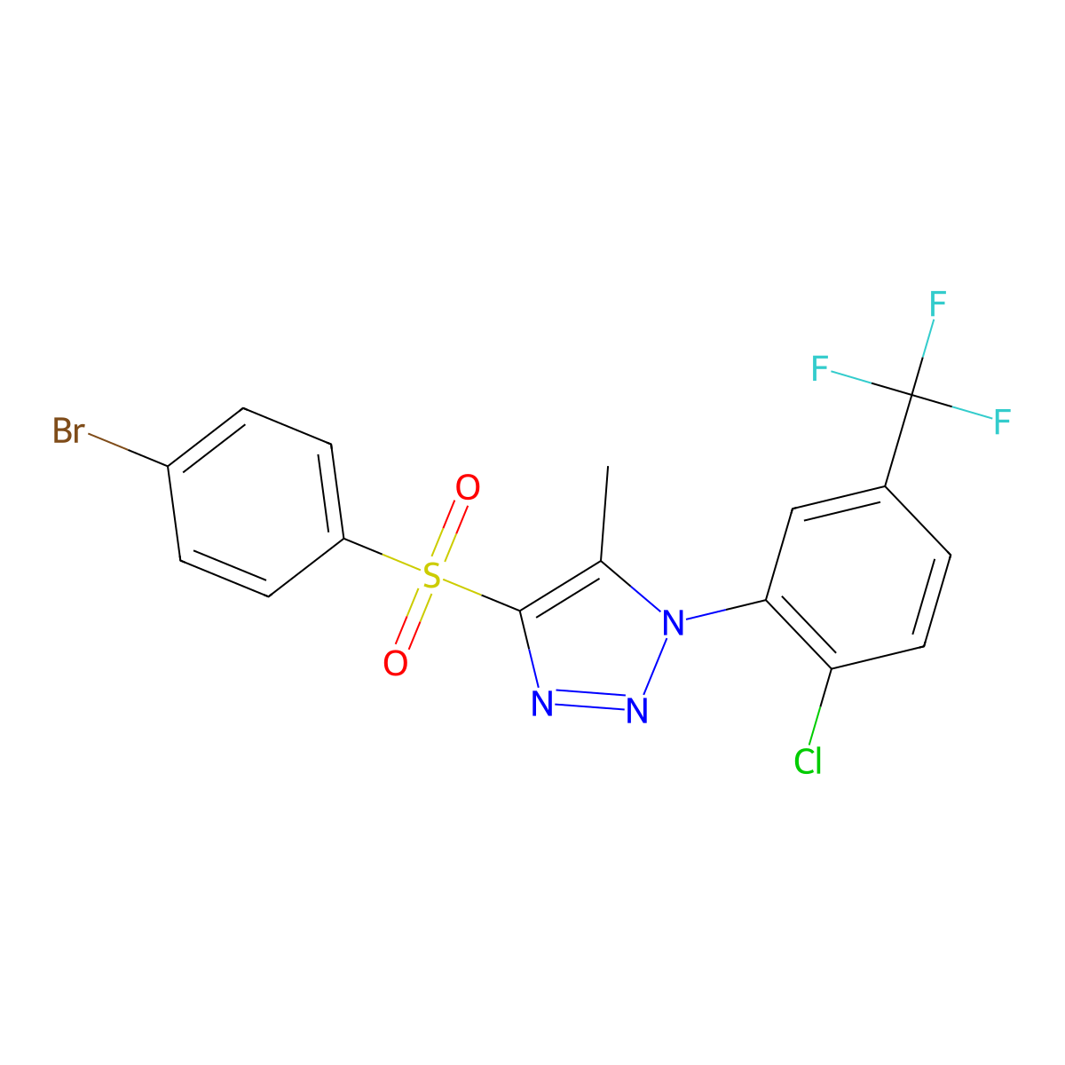 4-(4-bromobenzenesulfonyl)-1-[2-chloro-5-(trifluoromethyl)phenyl]-5-methyl-1H-1,2,3-triazole molecular structure, CAS 1097884-91-7