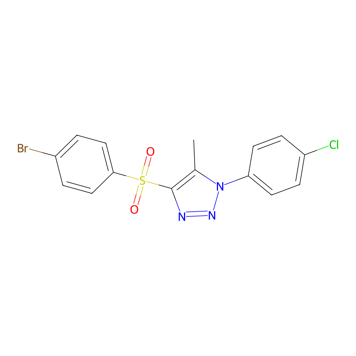 4-(4-bromobenzenesulfonyl)-1-(4-chlorophenyl)-5-methyl-1H-1,2,3-triazole molecular structure, CAS 1097884-96-2