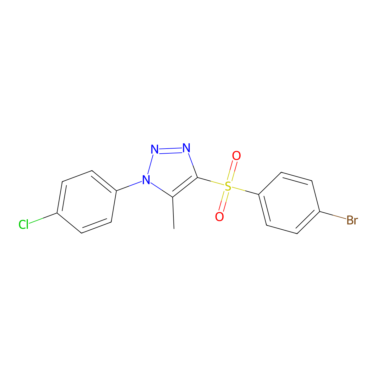 4-(4-bromobenzenesulfonyl)-1-(4-chlorophenyl)-5-methyl-1H-1,2,3-triazole molecular structure, CAS 1097884-96-2