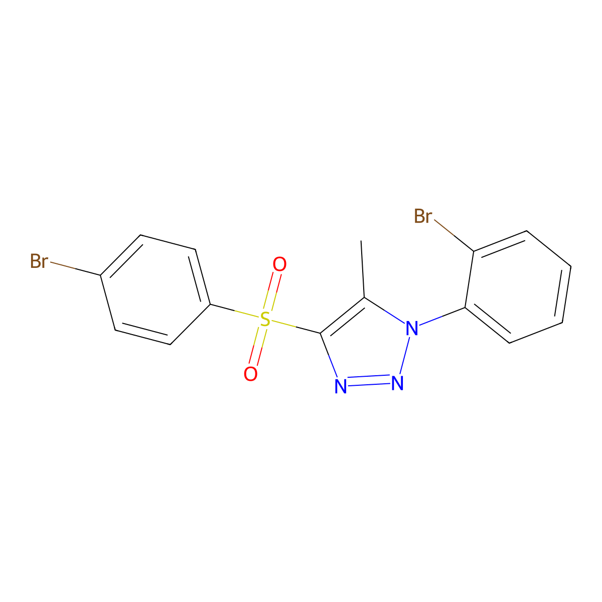 1-(2-bromophenyl)-4-((4-bromophenyl)sulfonyl)-5-methyl-1H-1,2,3-triazole molecular structure, CAS 1097884-99-5