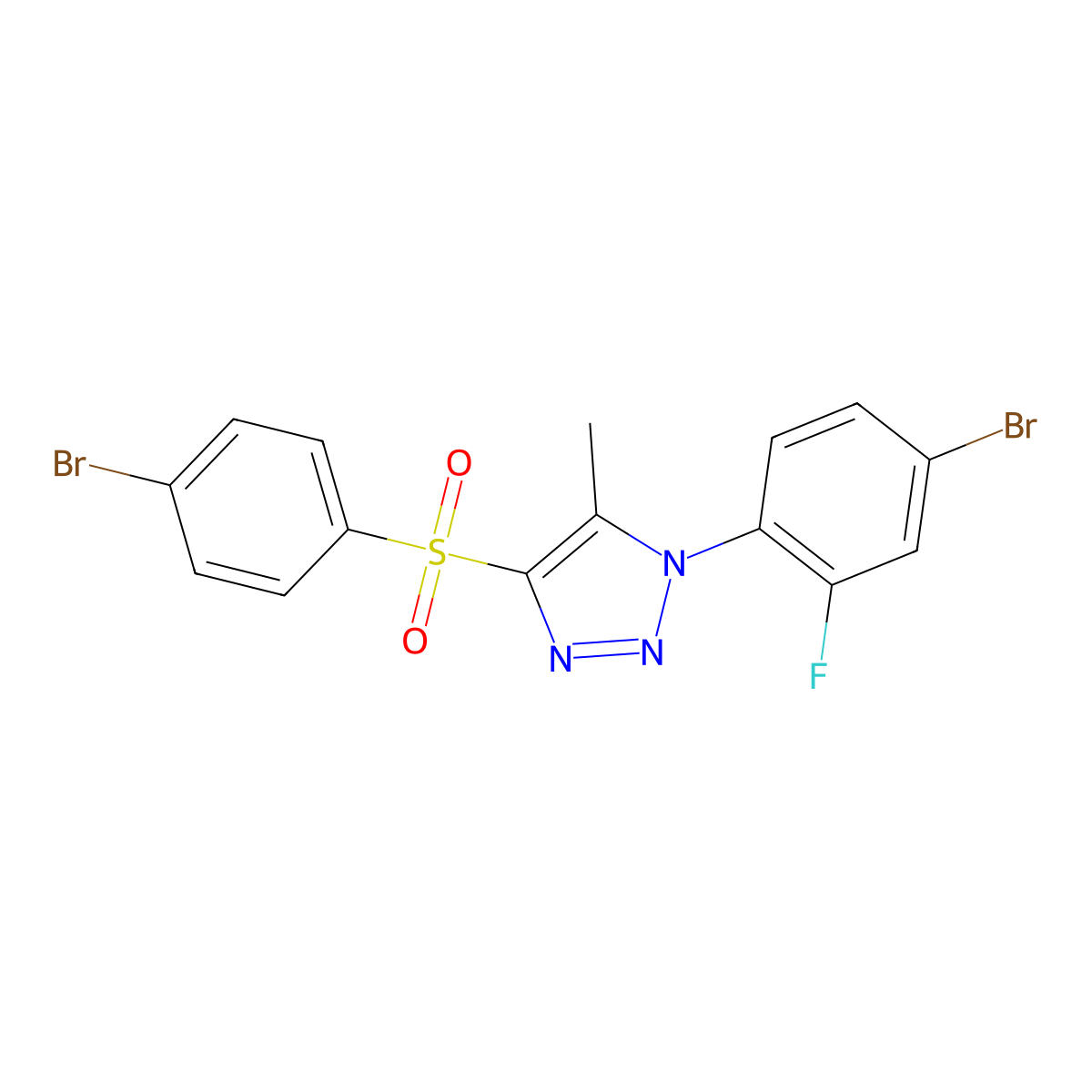 1-(4-bromo-2-fluorophenyl)-4-(4-bromobenzenesulfonyl)-5-methyl-1H-1,2,3-triazole molecular structure, CAS 1097885-03-4