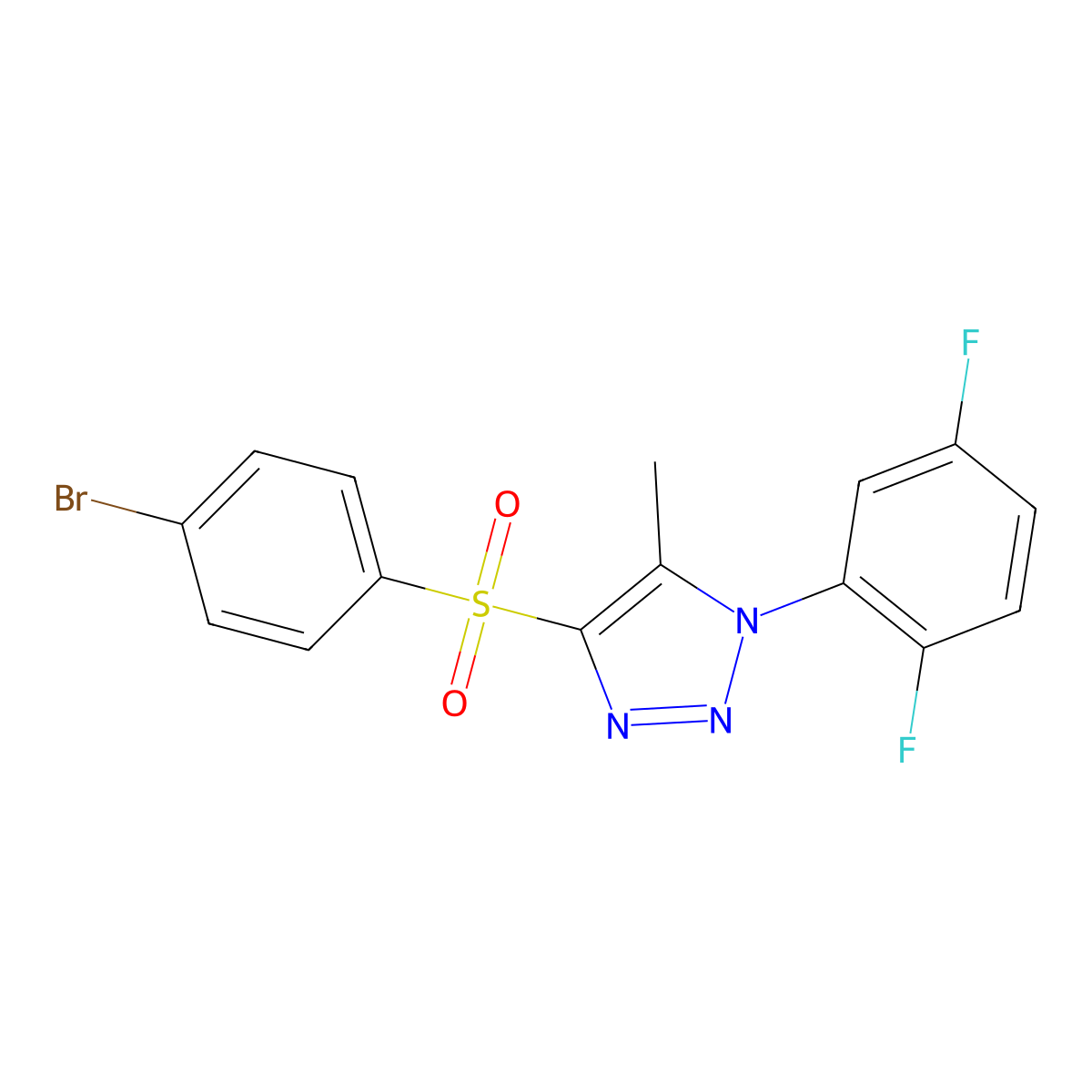 4-(4-bromobenzenesulfonyl)-1-(2,5-difluorophenyl)-5-methyl-1H-1,2,3-triazole molecular structure, CAS 1097885-06-7