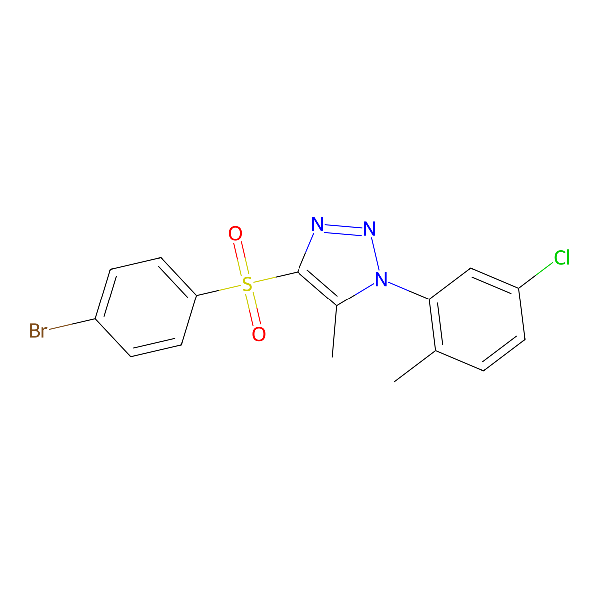 4-(4-bromobenzenesulfonyl)-1-(5-chloro-2-methylphenyl)-5-methyl-1H-1,2,3-triazole molecular structure, CAS 1097885-10-3