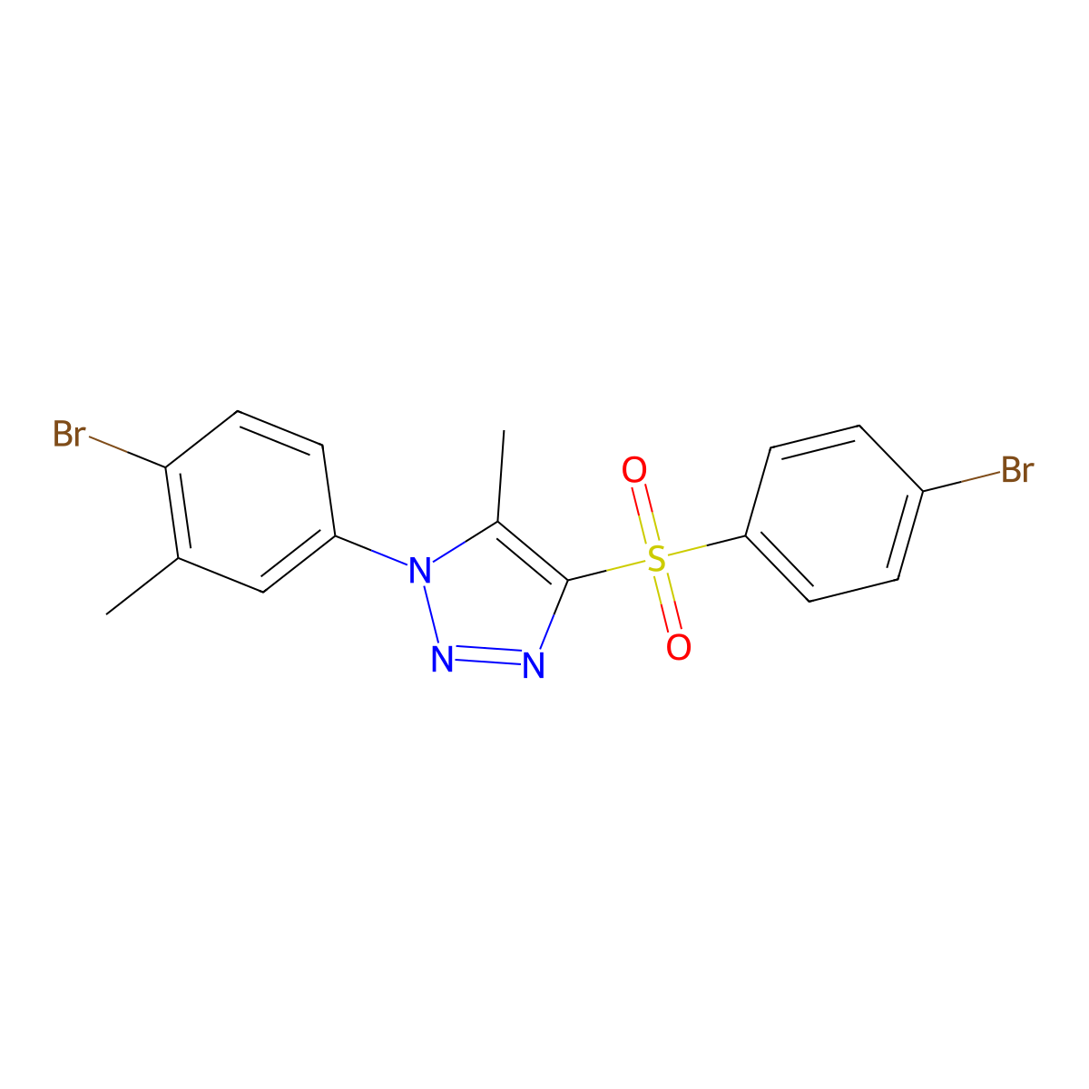 1-(4-bromo-3-methylphenyl)-4-(4-bromobenzenesulfonyl)-5-methyl-1H-1,2,3-triazole molecular structure, CAS 1097885-18-1