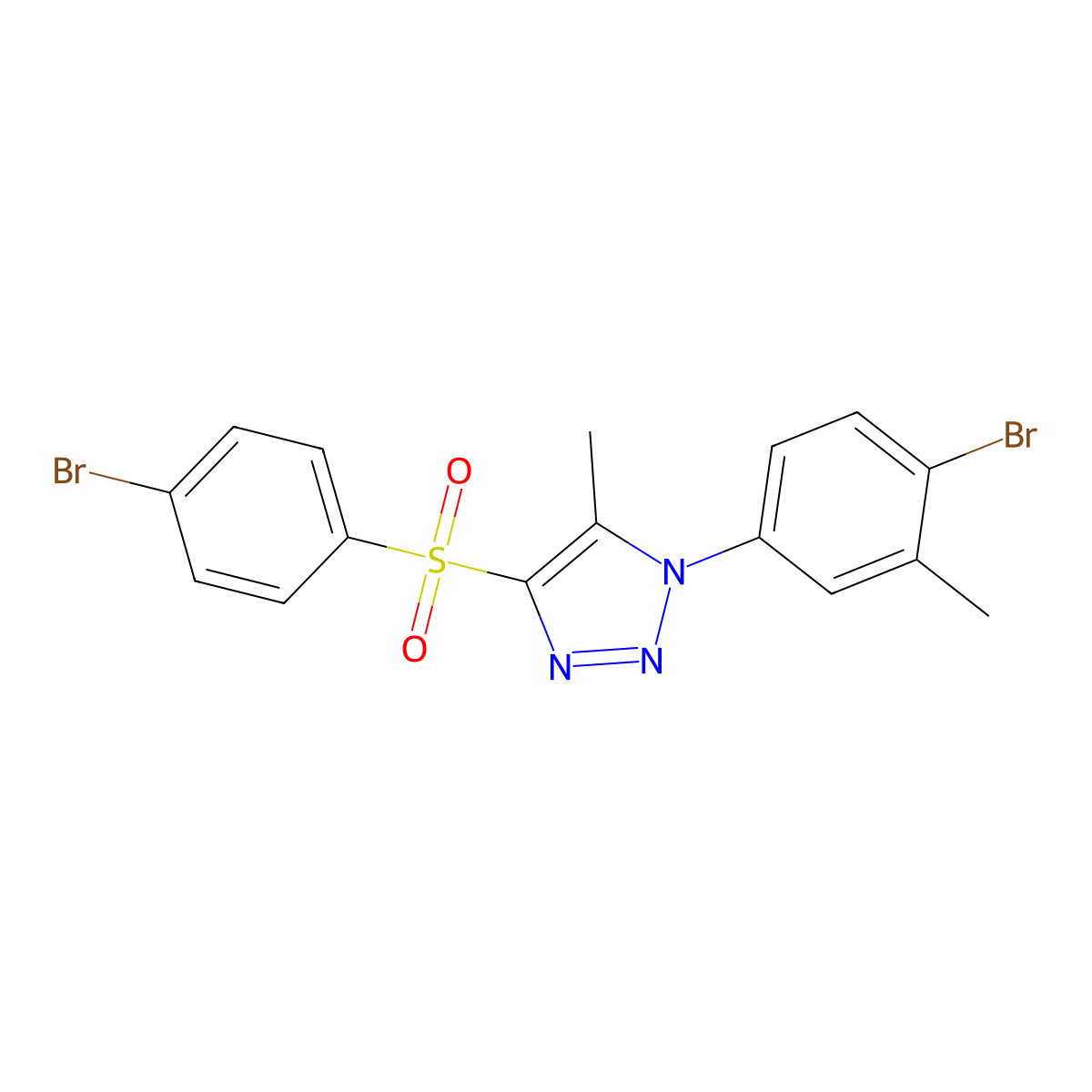 1-(4-bromo-3-methylphenyl)-4-(4-bromobenzenesulfonyl)-5-methyl-1H-1,2,3-triazole molecular structure, CAS 1097885-18-1