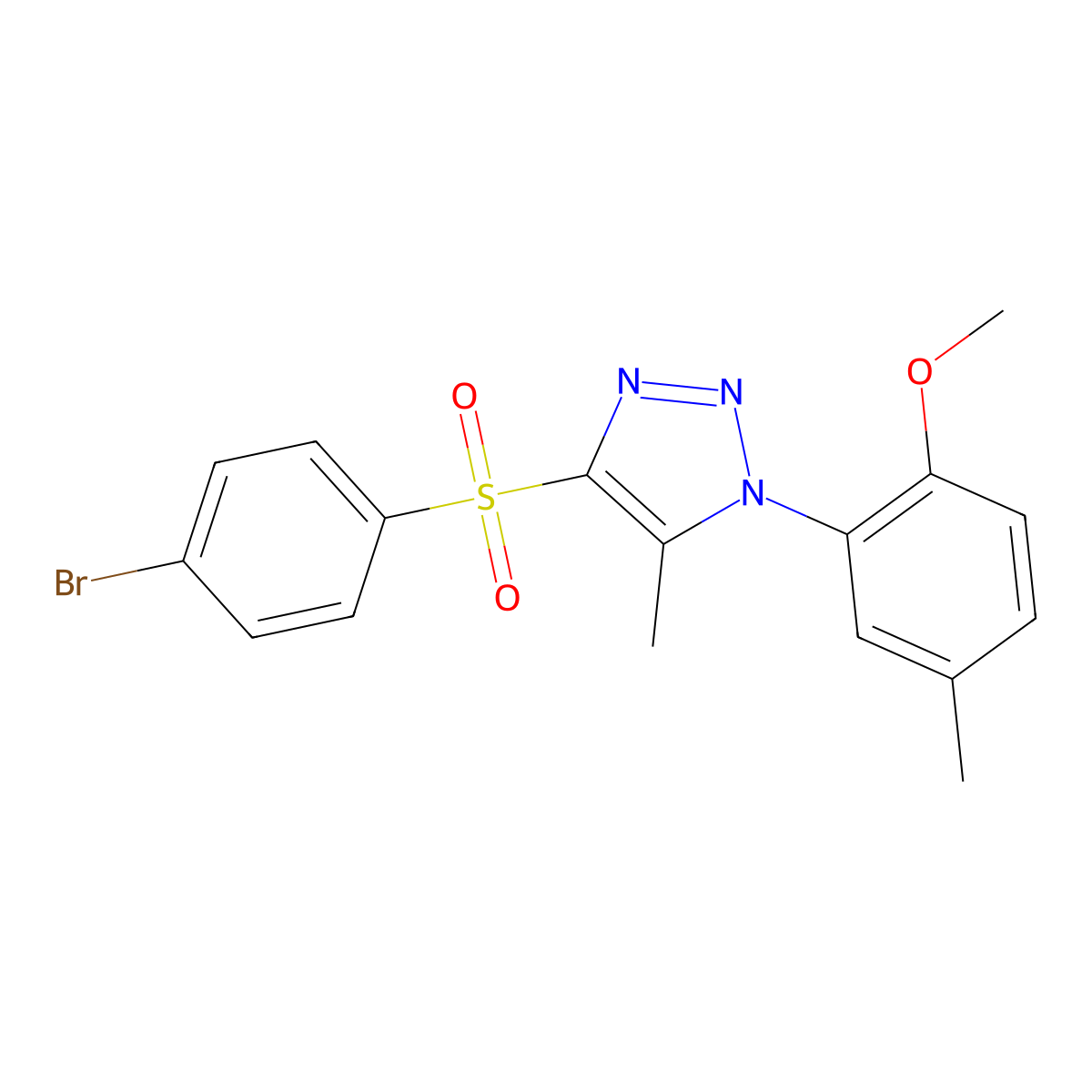 4-(4-bromobenzenesulfonyl)-1-(2-methoxy-5-methylphenyl)-5-methyl-1H-1,2,3-triazole molecular structure, CAS 1097885-23-8